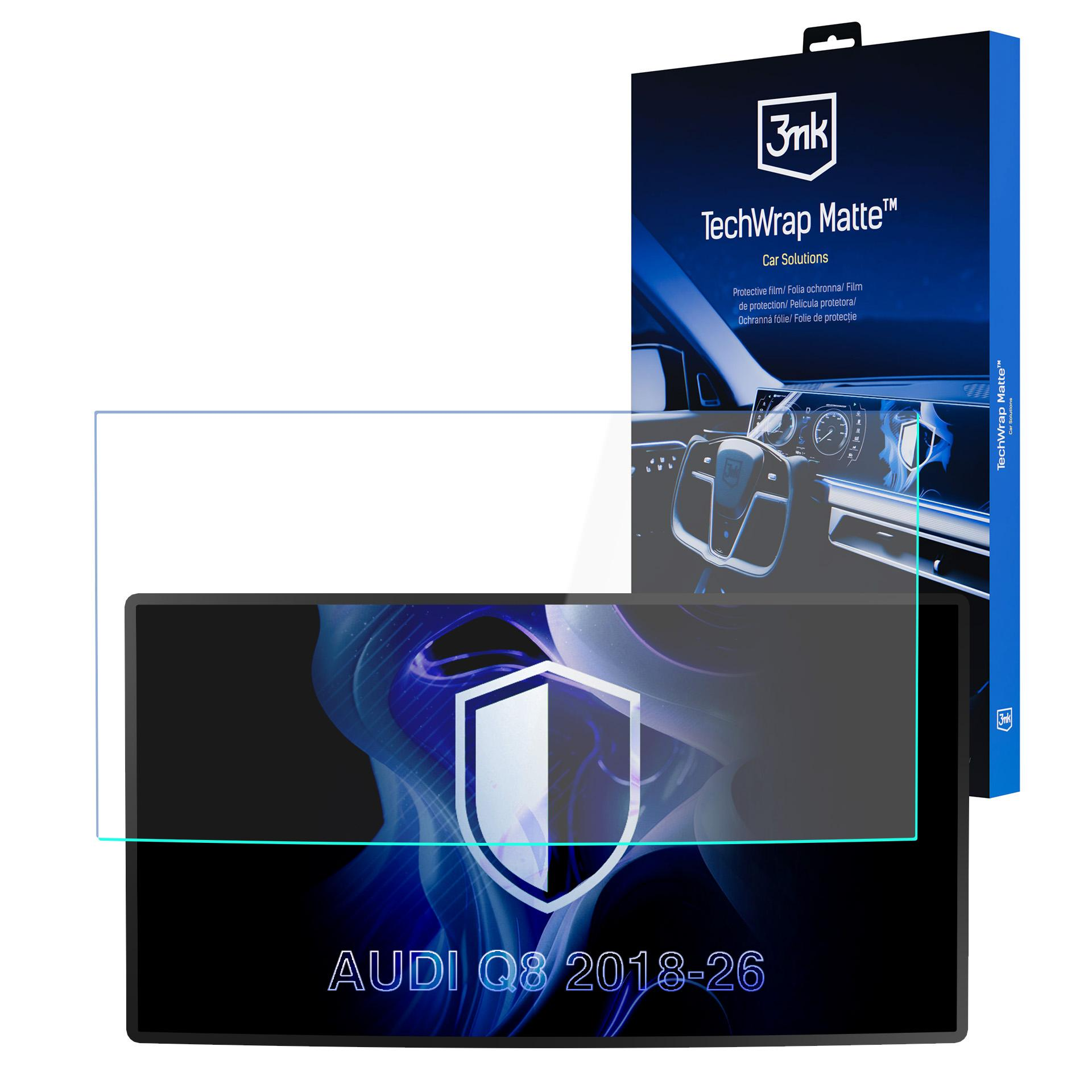 Folia ochronna 3mk TechWrap Matte do Audi Q8 2018-26 z emblematem auta.