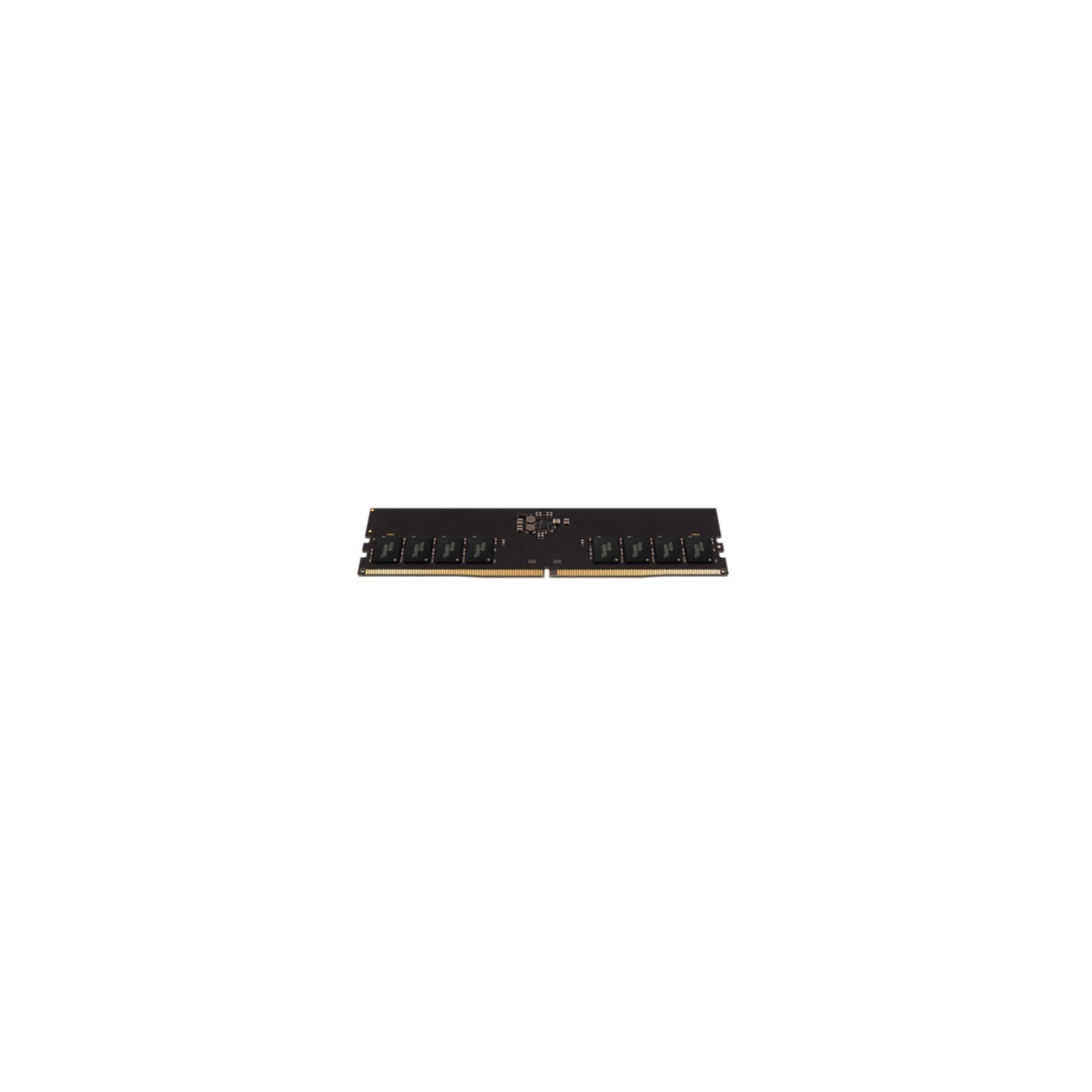 Barrette de RAM noire avec contacts et puces dorés.