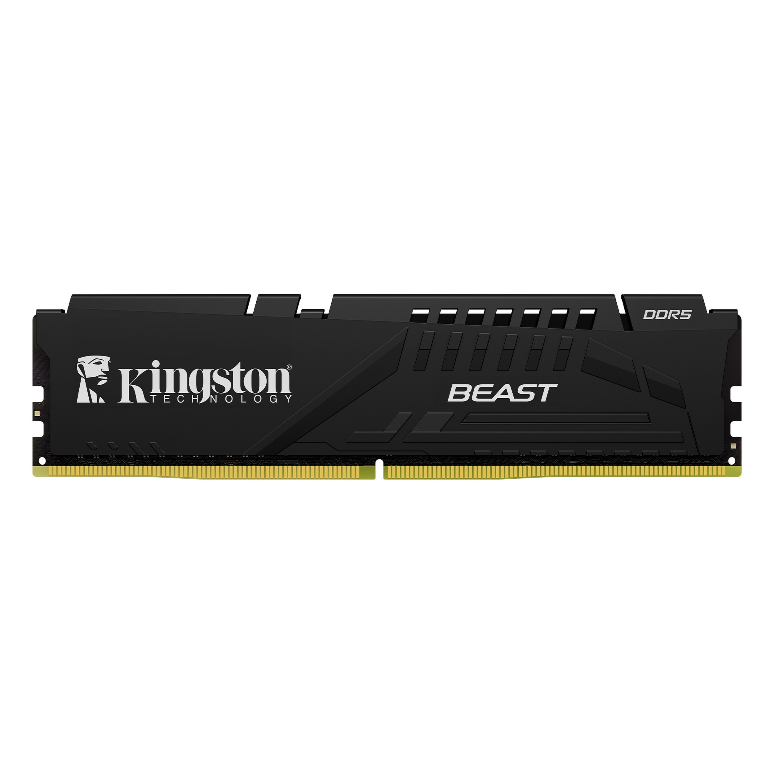 Kingston logosu ve 'BEAST' yazılı siyah DDR5 RAM modülü.