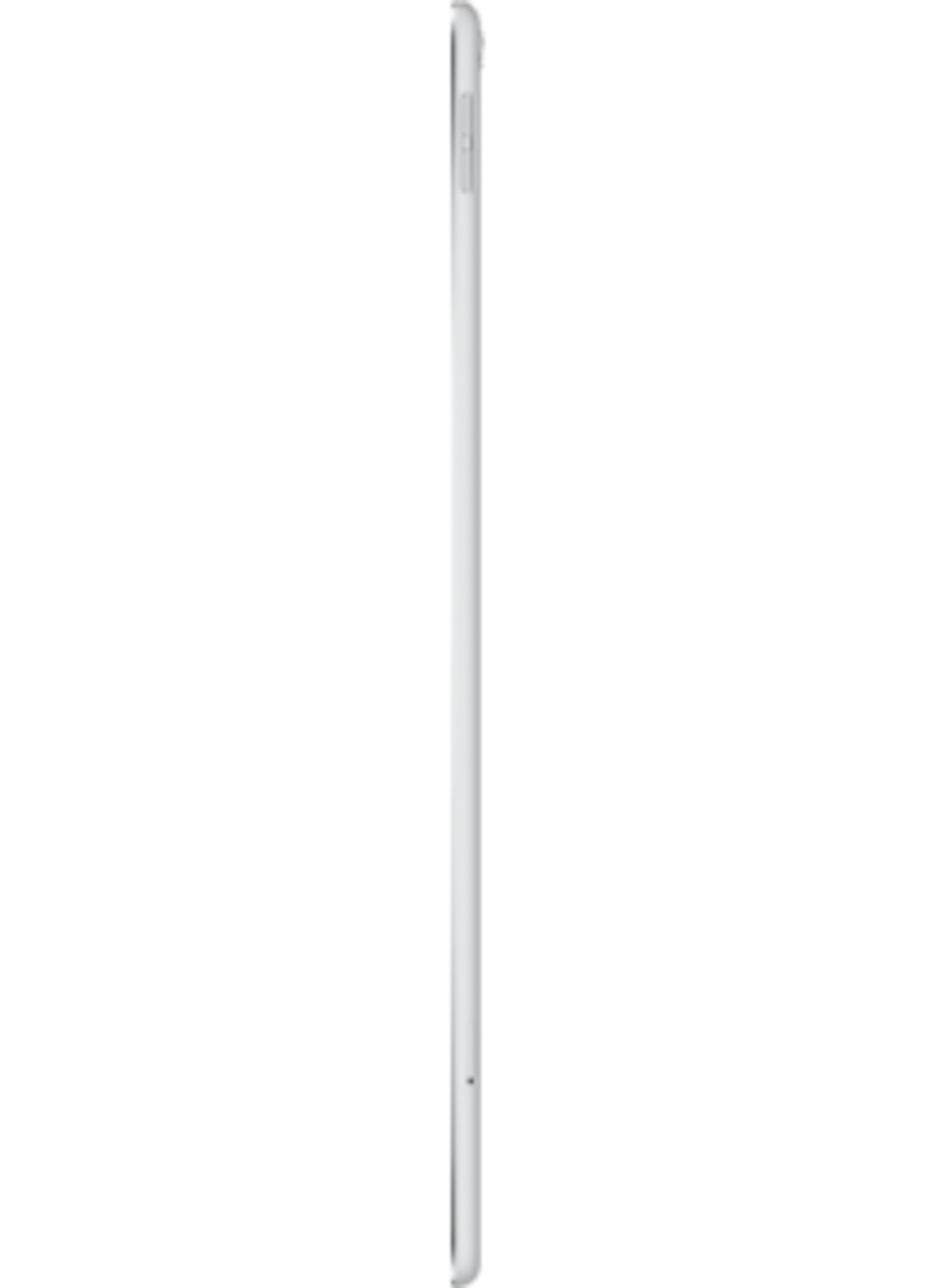 Une tablette blanche de profil sur fond blanc.