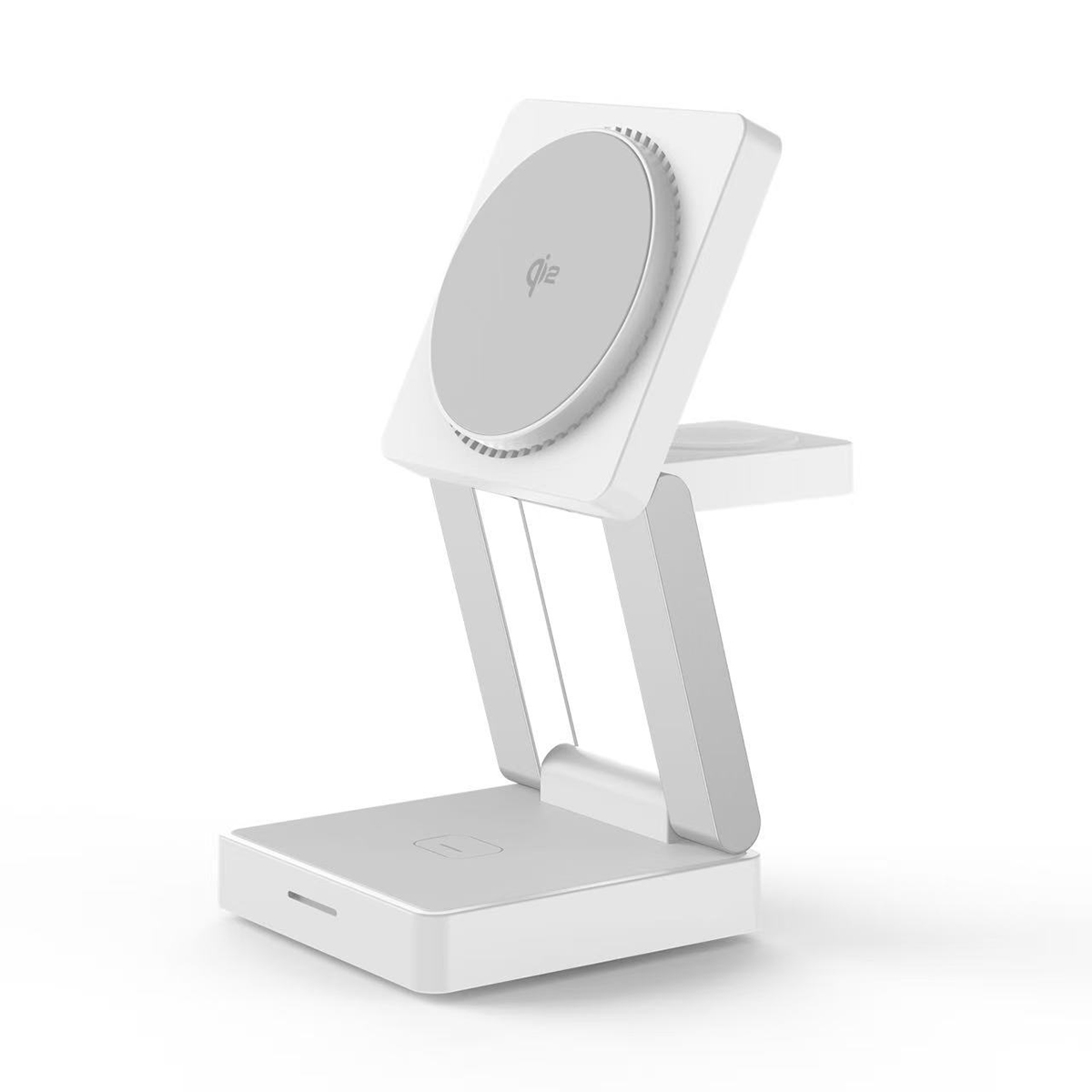 WOYAX QI2 Kablosuz Şarj Standı Katlanabilir Iphone-Iwatch-Airpods Uyumlu 15W Hızlı Telefon Kulaklık Şarj Standı 3'ü Bir Arada Beyaz