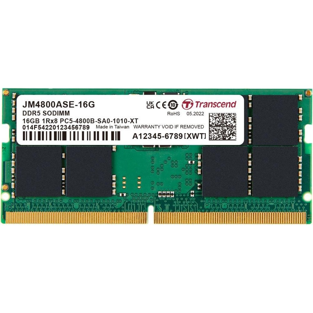 Module RAM Transcend DDR5 SODIMM avec impression.