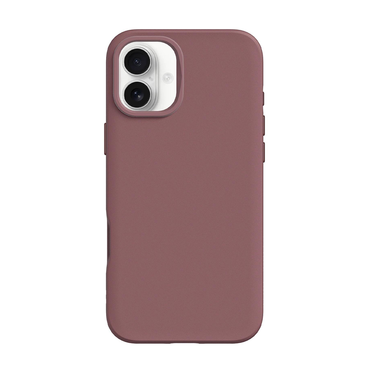 Una funda de teléfono malva con un módulo de cámara de doble lente.
