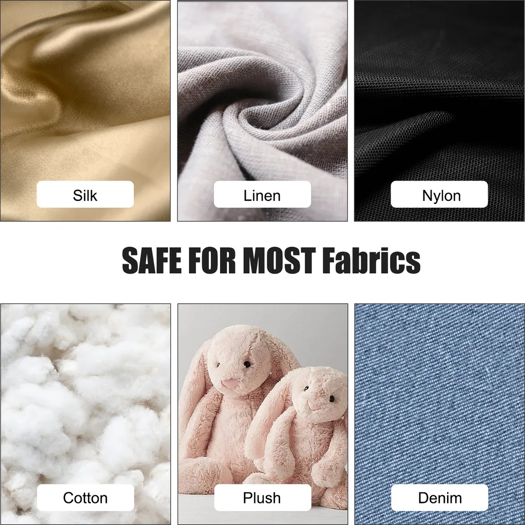 Nahaufnahme verschiedener Stoffe: Seide, Leinen, Nylon, Baumwolle, Plüsch und Jeans.