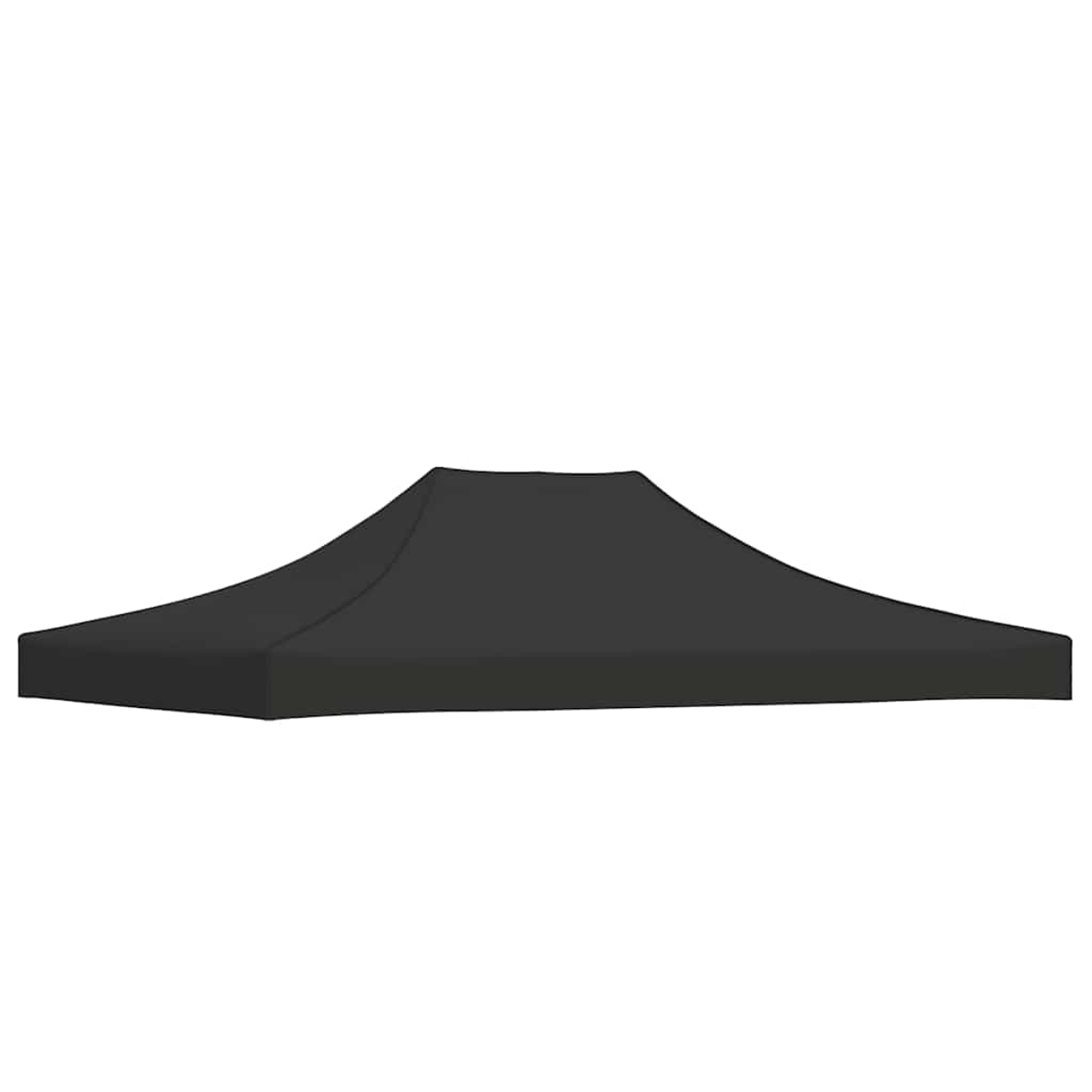 Una tettoia per tenda nera, isolata su sfondo bianco.