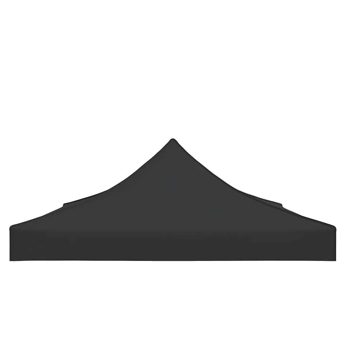 Una tettoia per tenda nera con picco appuntito su sfondo bianco.