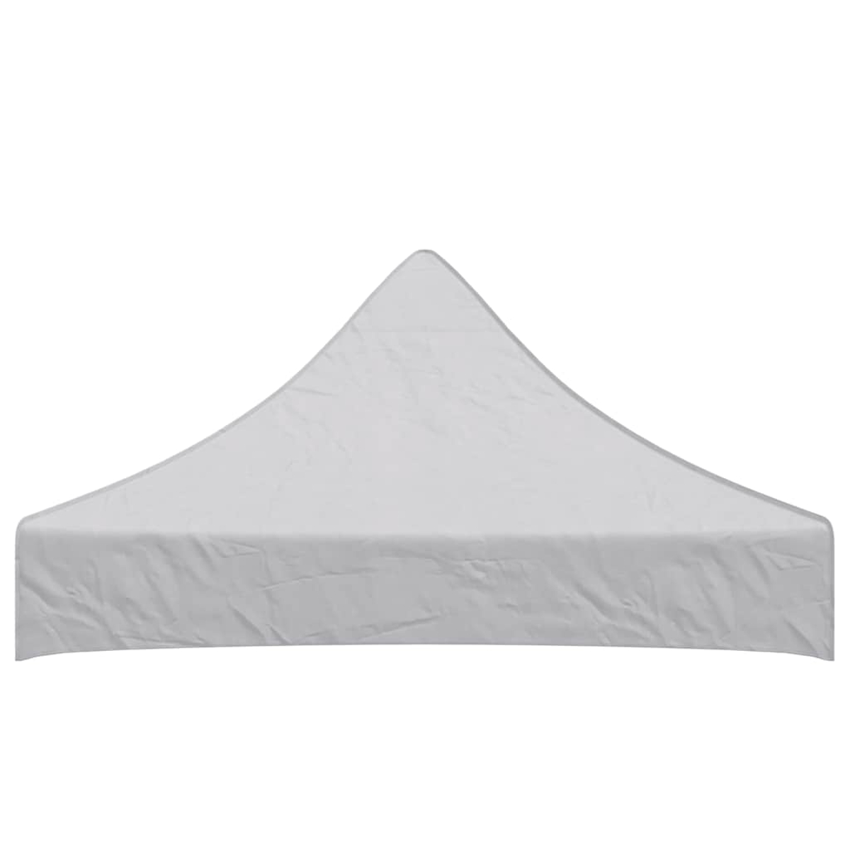 Una tettoia per tenda bianca con un picco appuntito e pieghe.