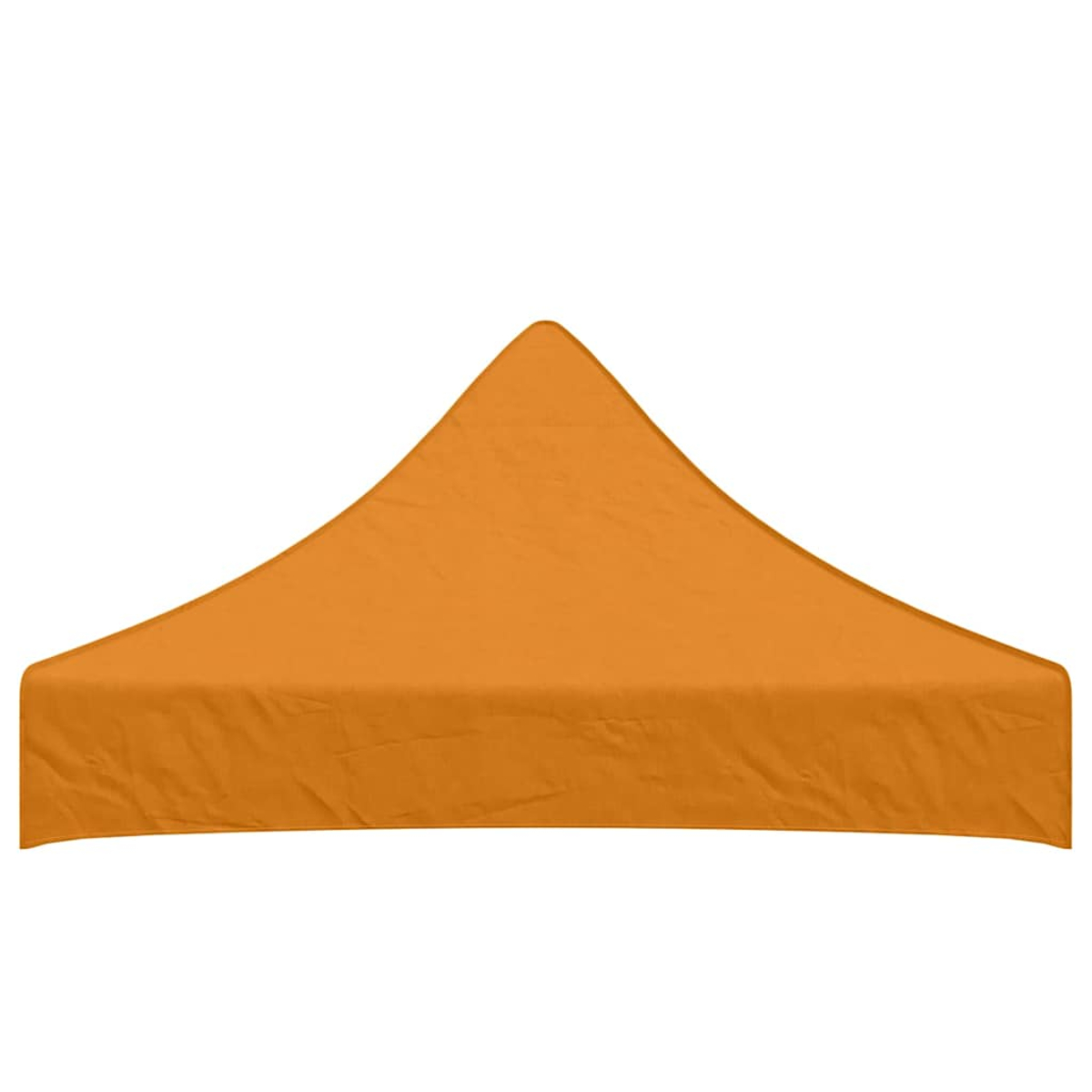 Una tettoia per tenda arancione su sfondo bianco.