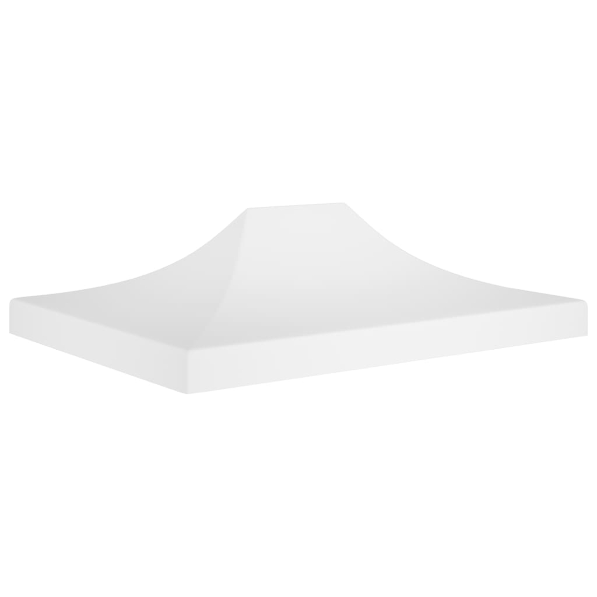 Una copertura a baldacchino bianca con tetto a cupola su sfondo bianco.
