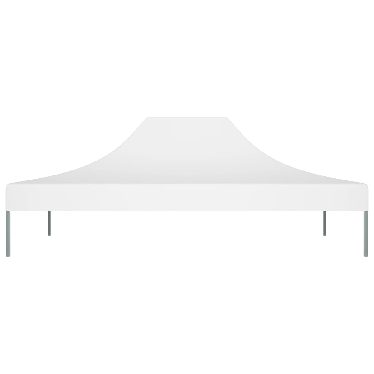 Una copertura per gazebo bianca con supporti grigi su sfondo bianco.
