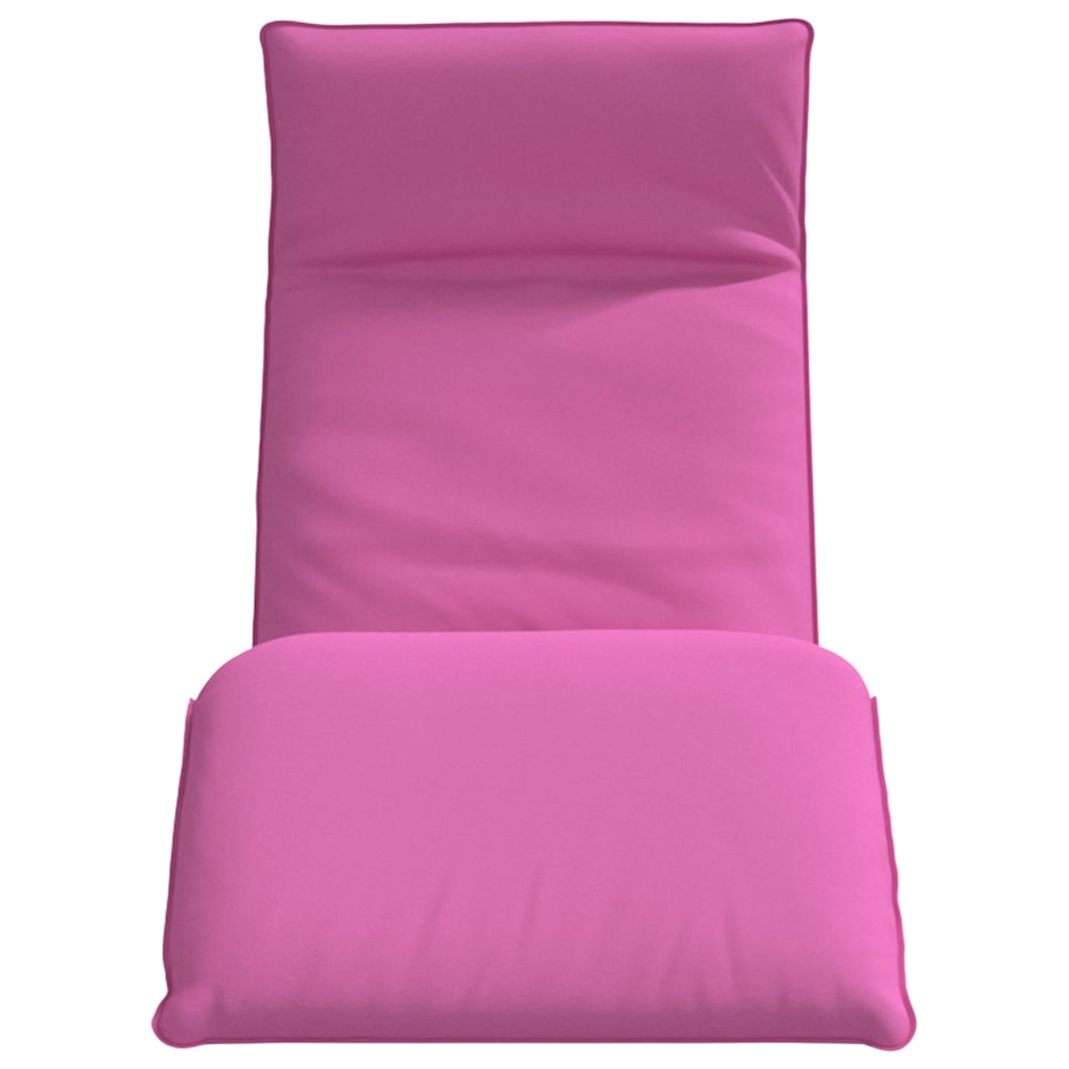 Ein gepolstertes, hochklappbares Kissen in leuchtendem Pink.