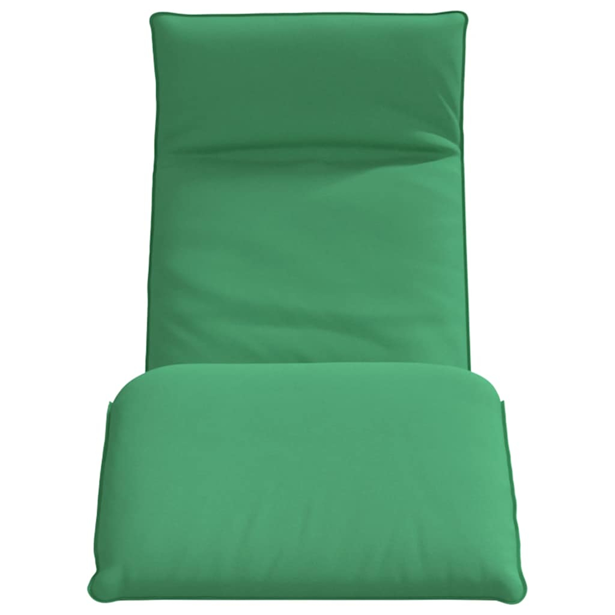 Un cuscino verde per sdraio, composto da due sezioni.