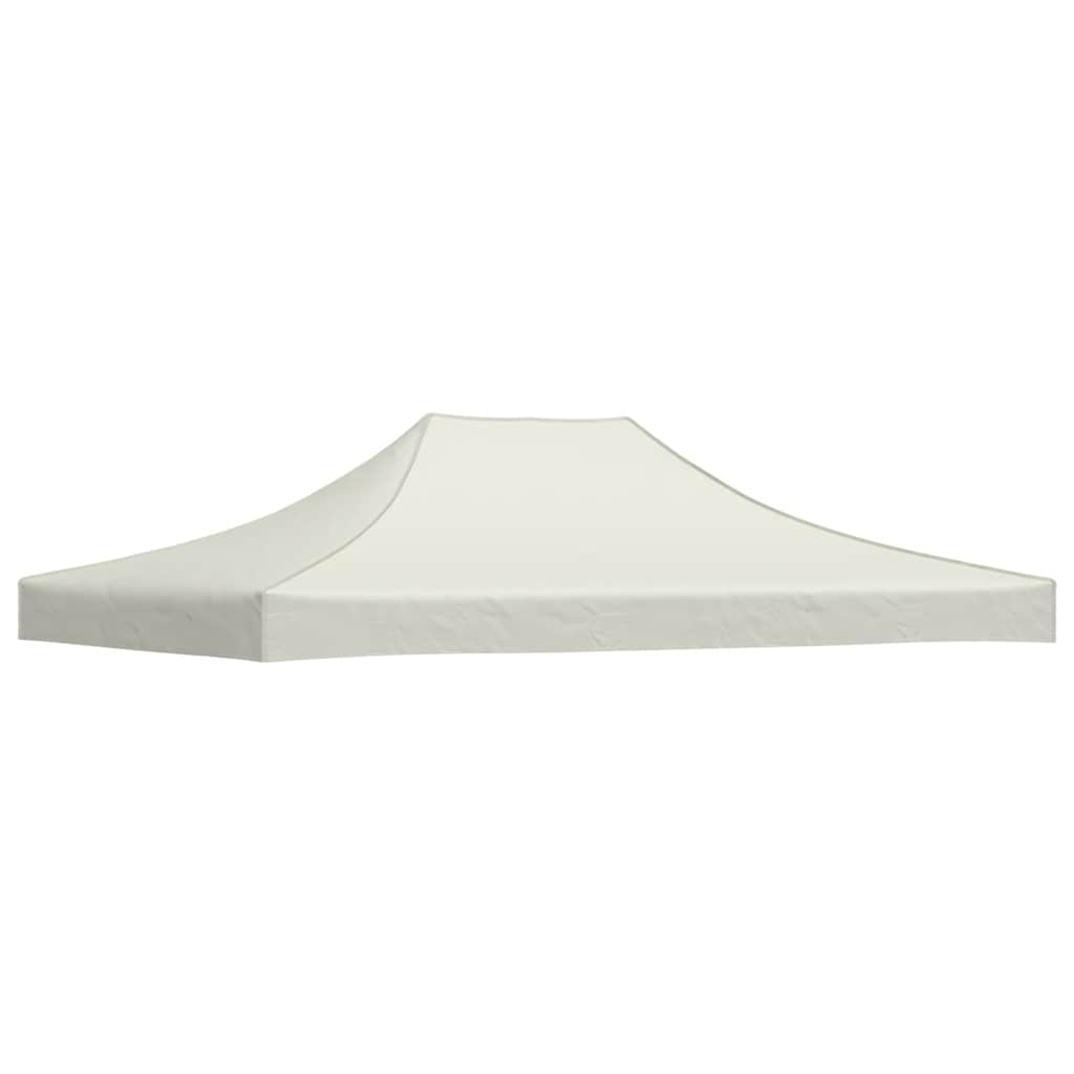 Un tessuto per tenda color crema con centro rialzato e lati inclinati.