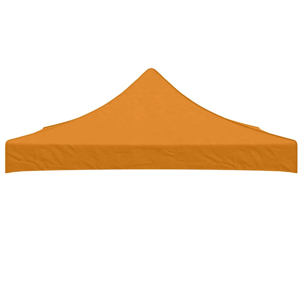 Una tettoia per tenda arancione su sfondo bianco.