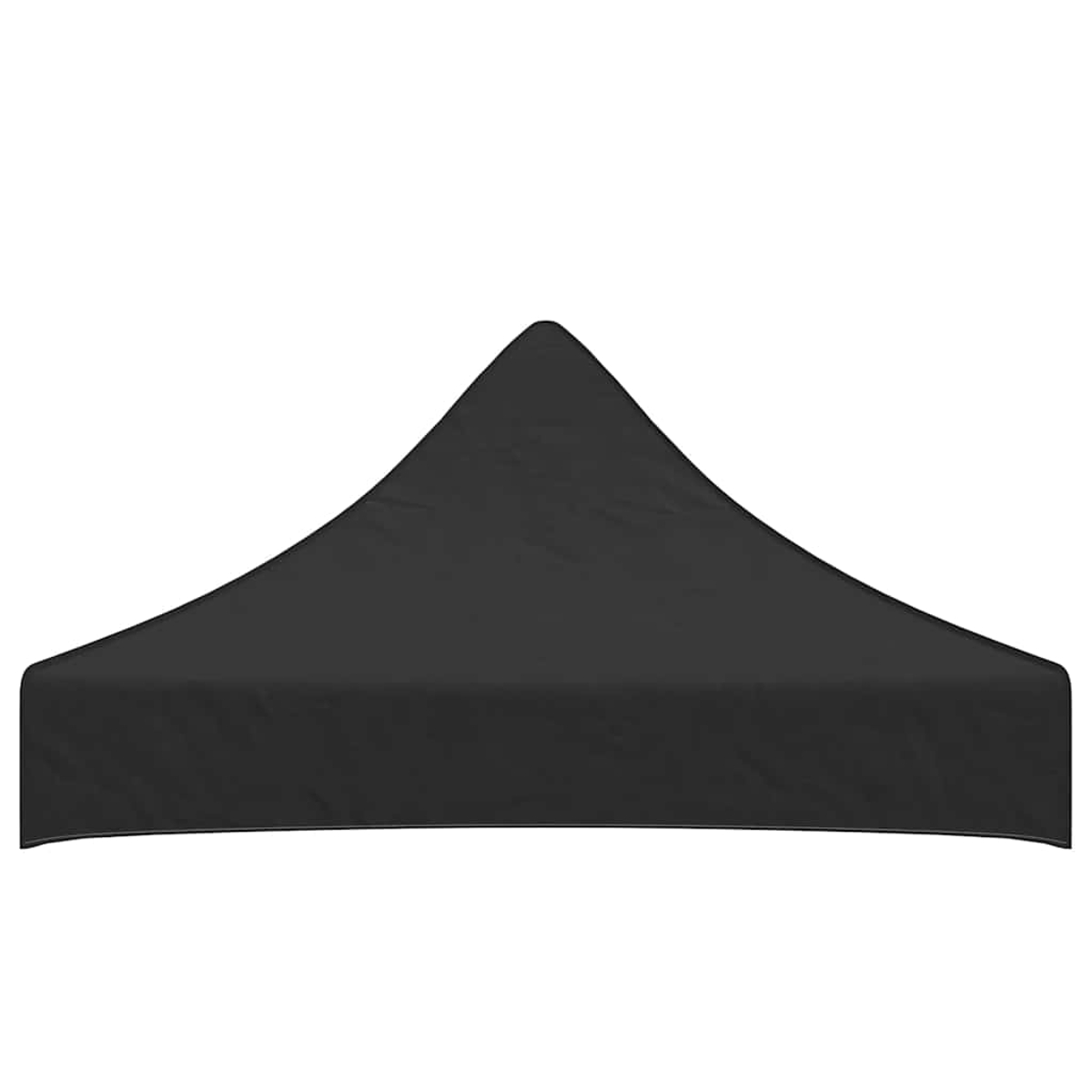 La parte superiore di una tenda nera è mostrata su sfondo bianco.
