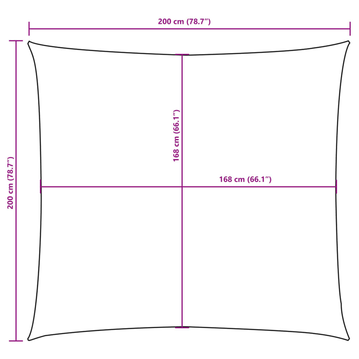 Tenda da sole dimensioni 200x168 cm e 200x168 cm.