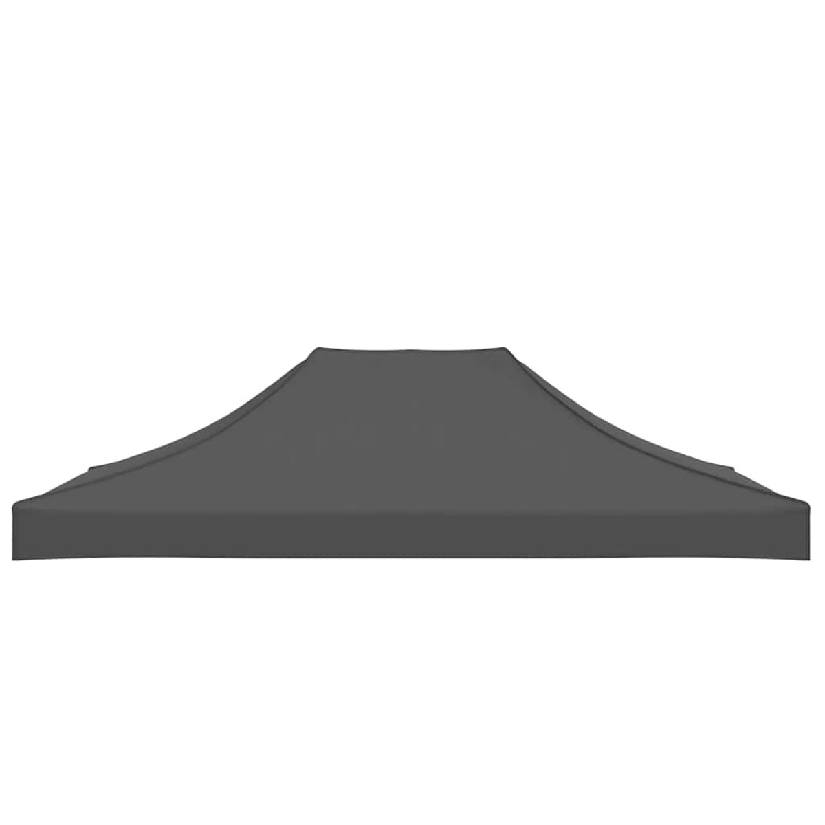 Telo da tenda grigio con lati curvi, su sfondo bianco.