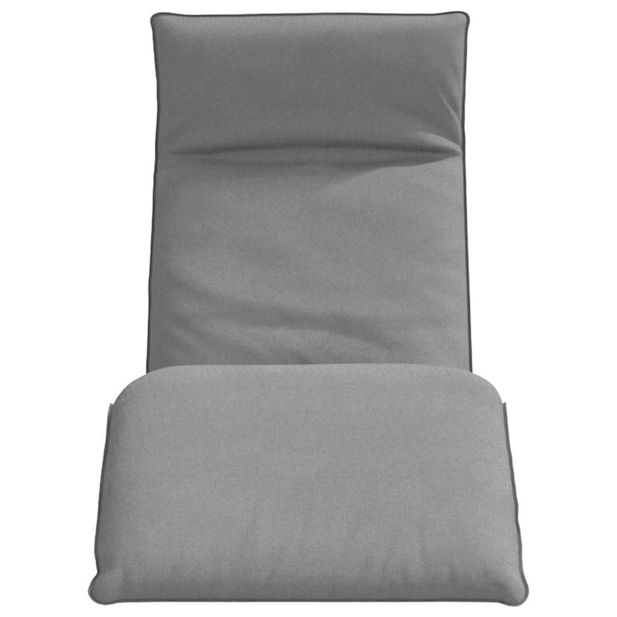 Cuscino grigio per sdraio o divano, con bordo scuro.