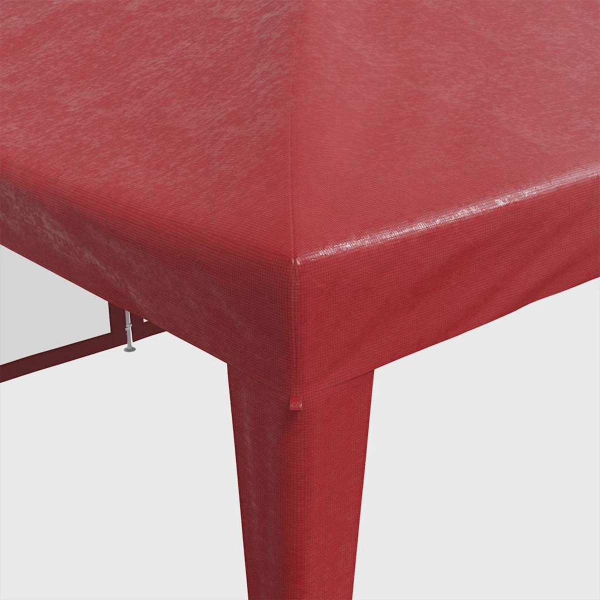 Tenda rossa con trama visibile e gambe.
