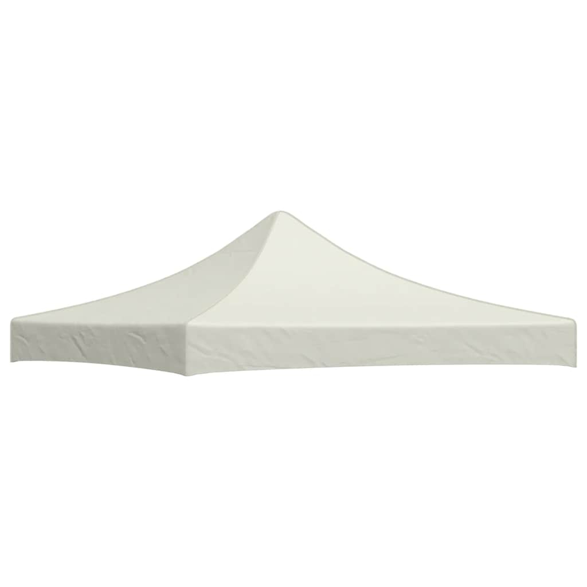 Una tettoia bianca per tenda con colmo a punta su sfondo bianco.