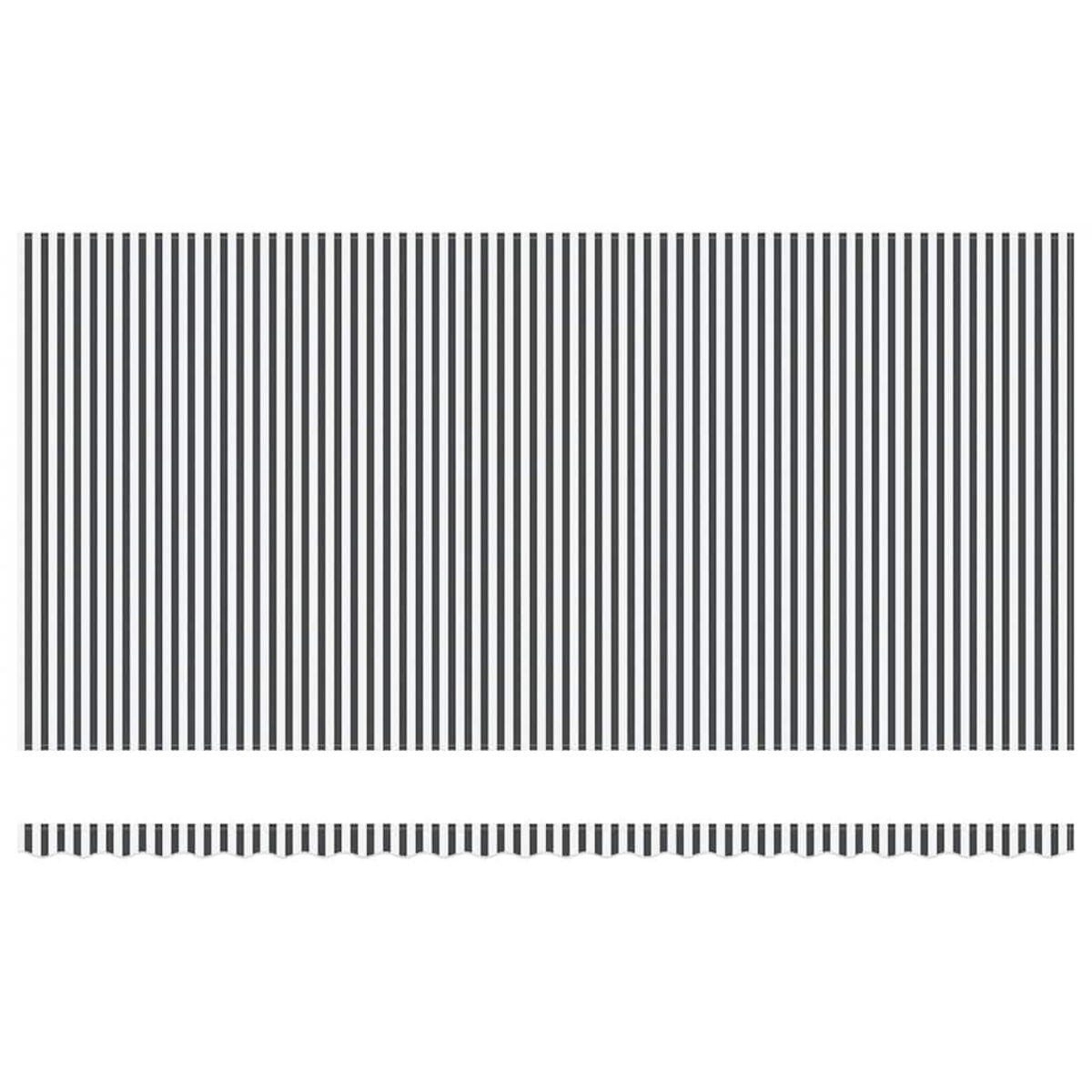 Un motivo a sottili strisce verticali grigio scuro su sfondo bianco.