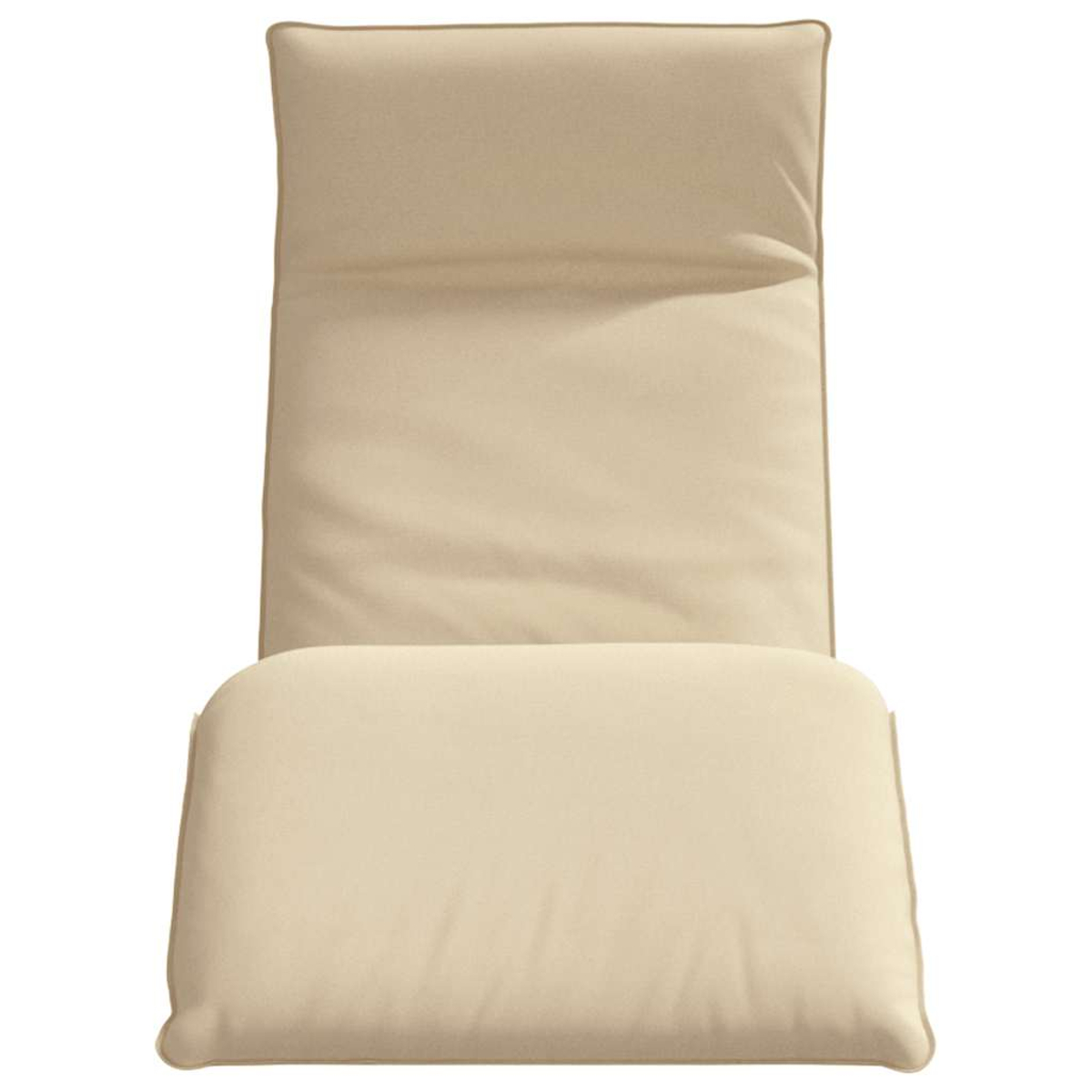 Un cuscino beige per una sedia, con sezione superiore e inferiore.