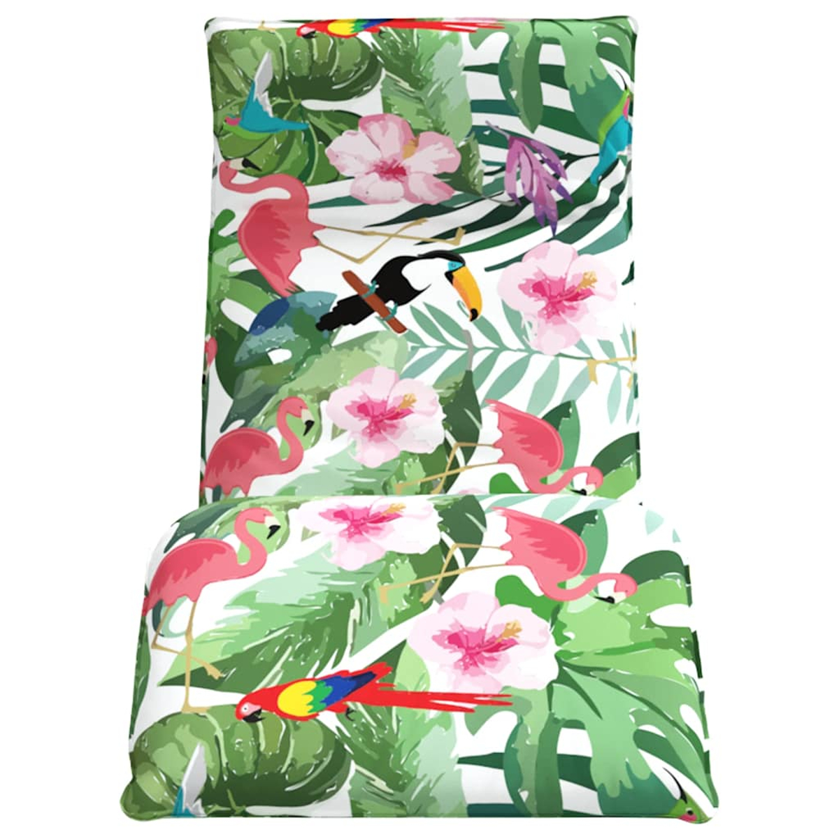Biancheria da letto con fantasia tropicale: fenicotteri, pappagalli, tucani, ibisco.