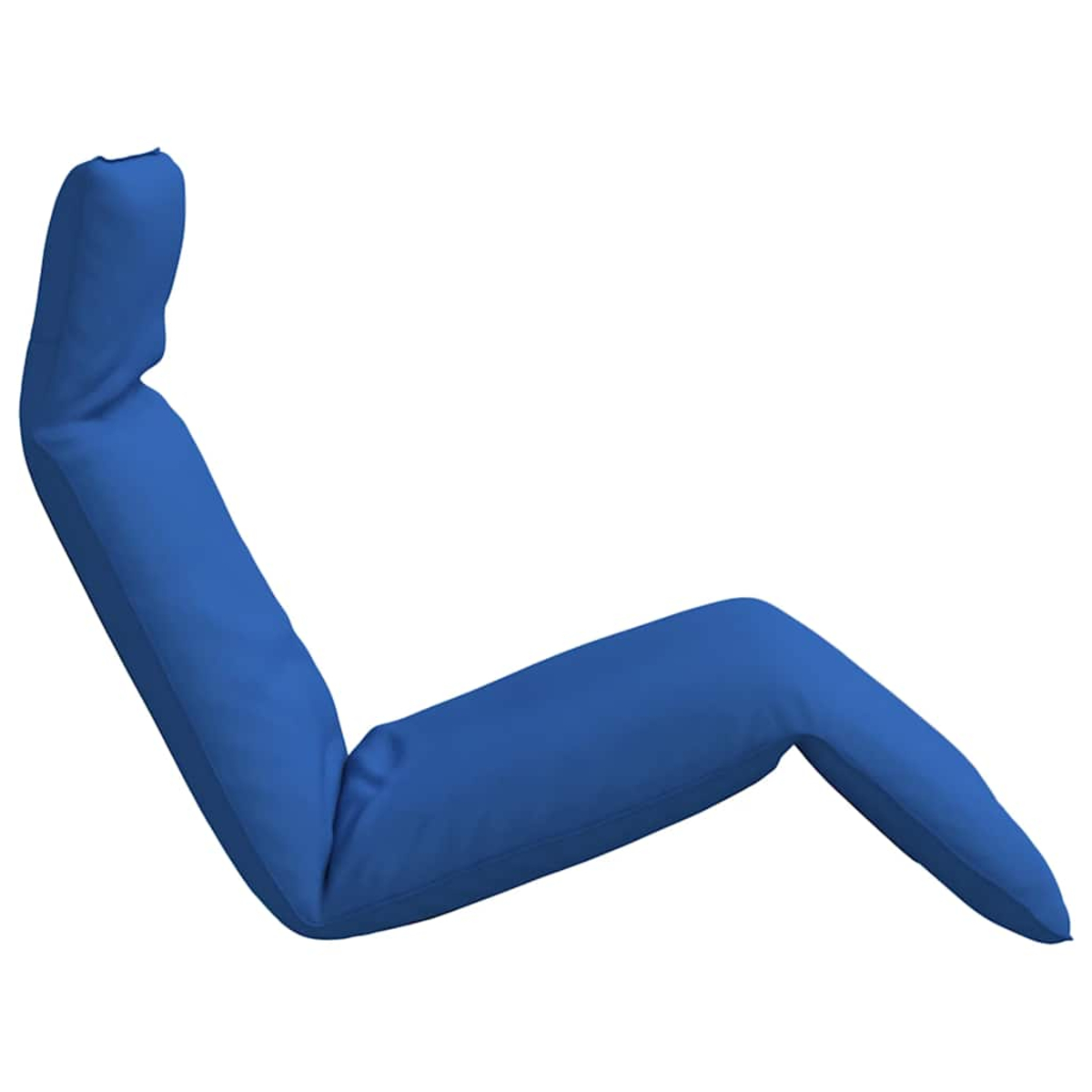 Ein blauer, weicher Sessel in einer L-Form auf weißem Hintergrund.
