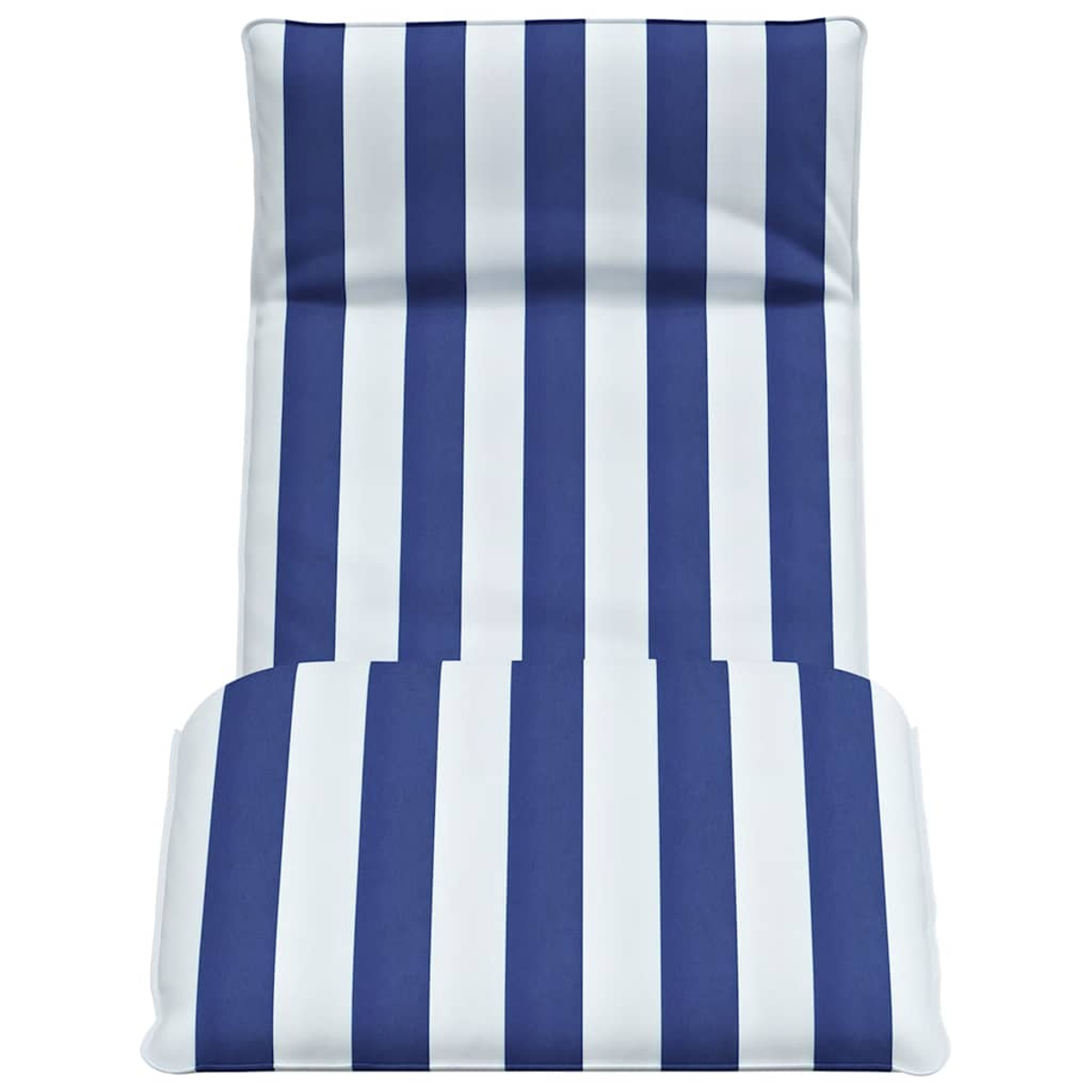 Una sdraio a righe blu e bianche, isolata.