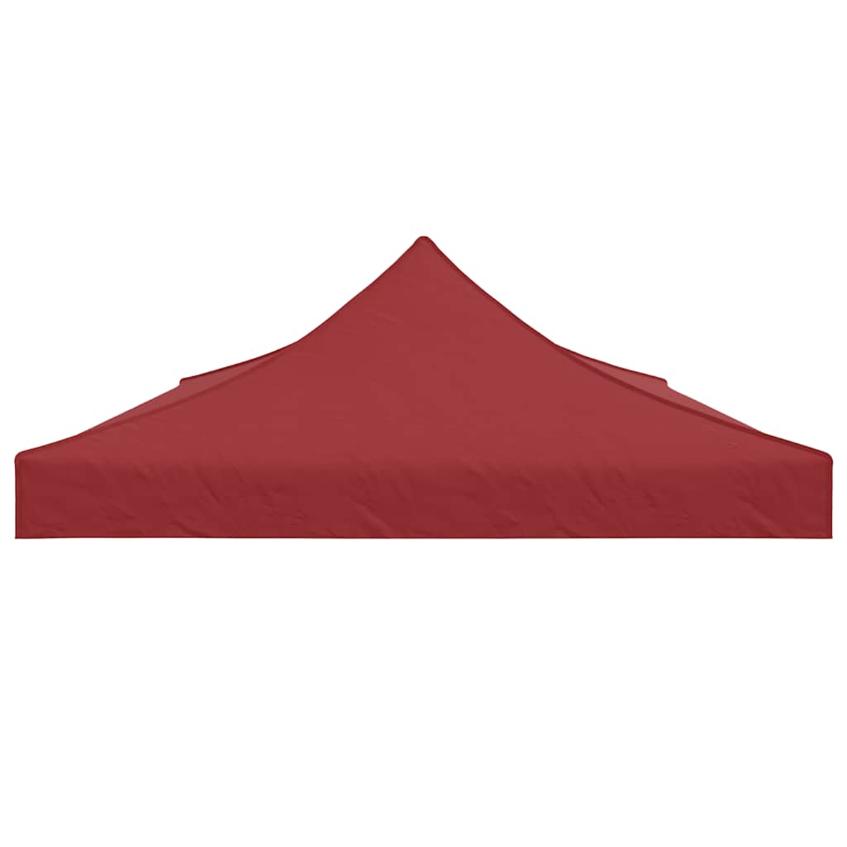 Telo tenda rosso con colmo a punta, su sfondo bianco.
