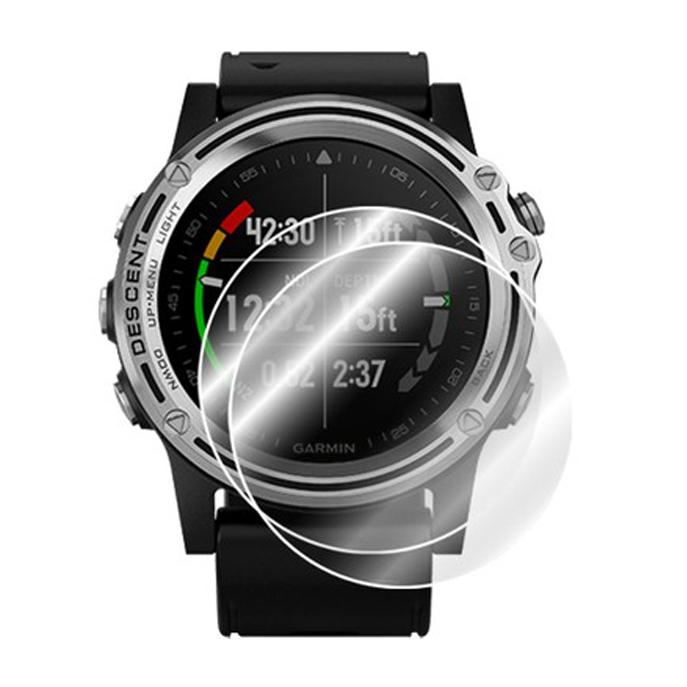Siyah kordonlu ve gümüş kasalı bir Garmin dalgıç saati.