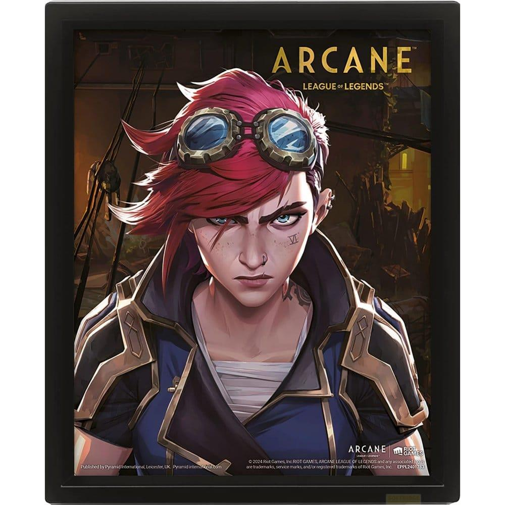 Vi de Arcane con pelo rojo y gafas, mirando decidida.