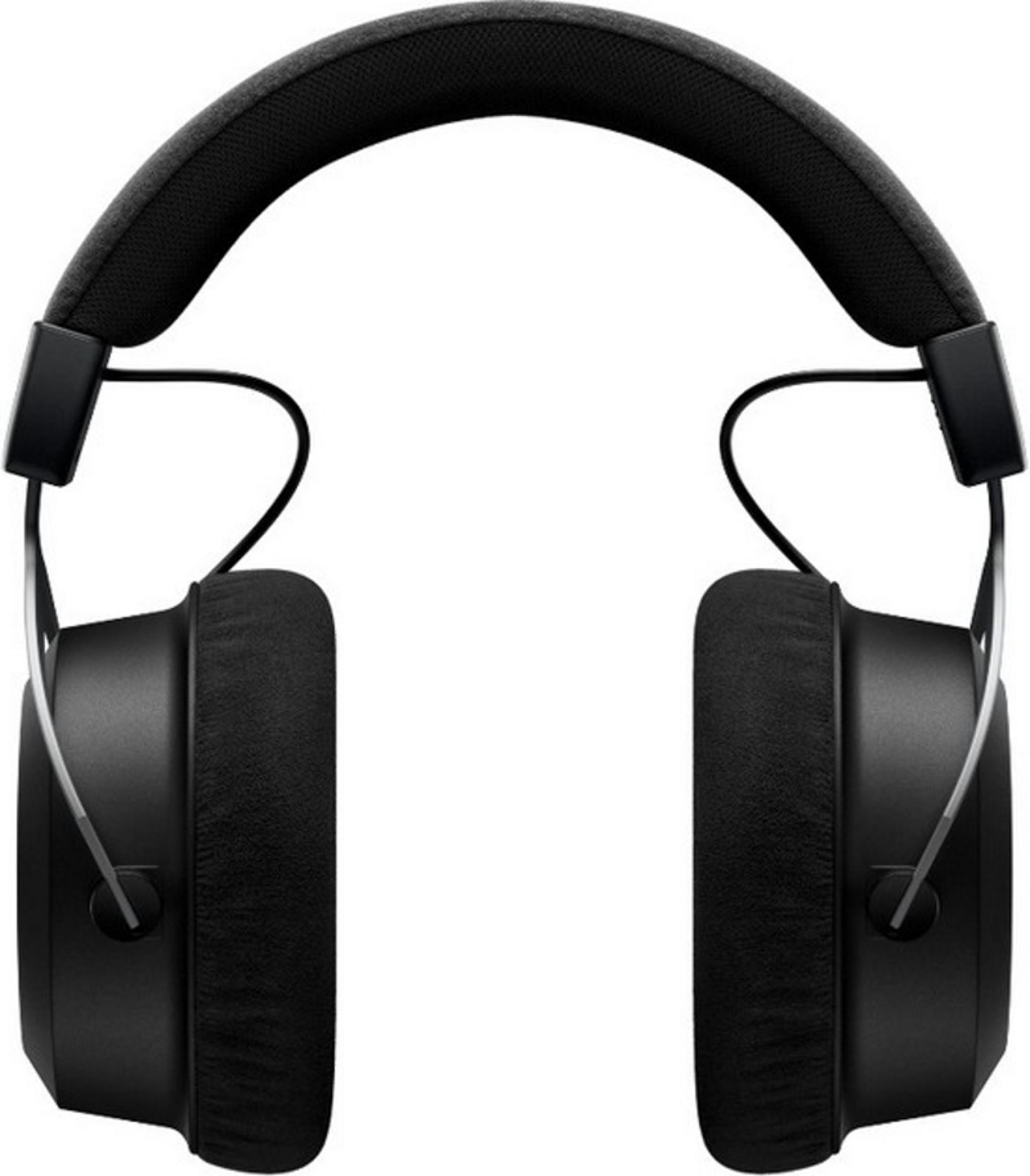 Schwarze Over-Ear-Kopfhörer mit gepolstertem Bügel und Ohrpolstern.