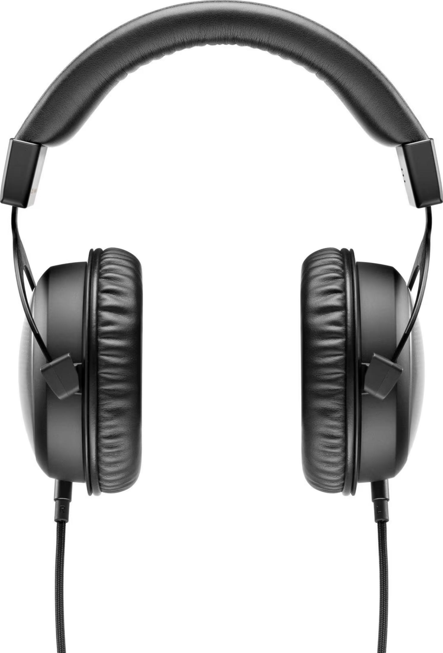 Schwarze Over-Ear-Kopfhörer mit gepolstertem Kopfbügel und Ohrmuscheln.