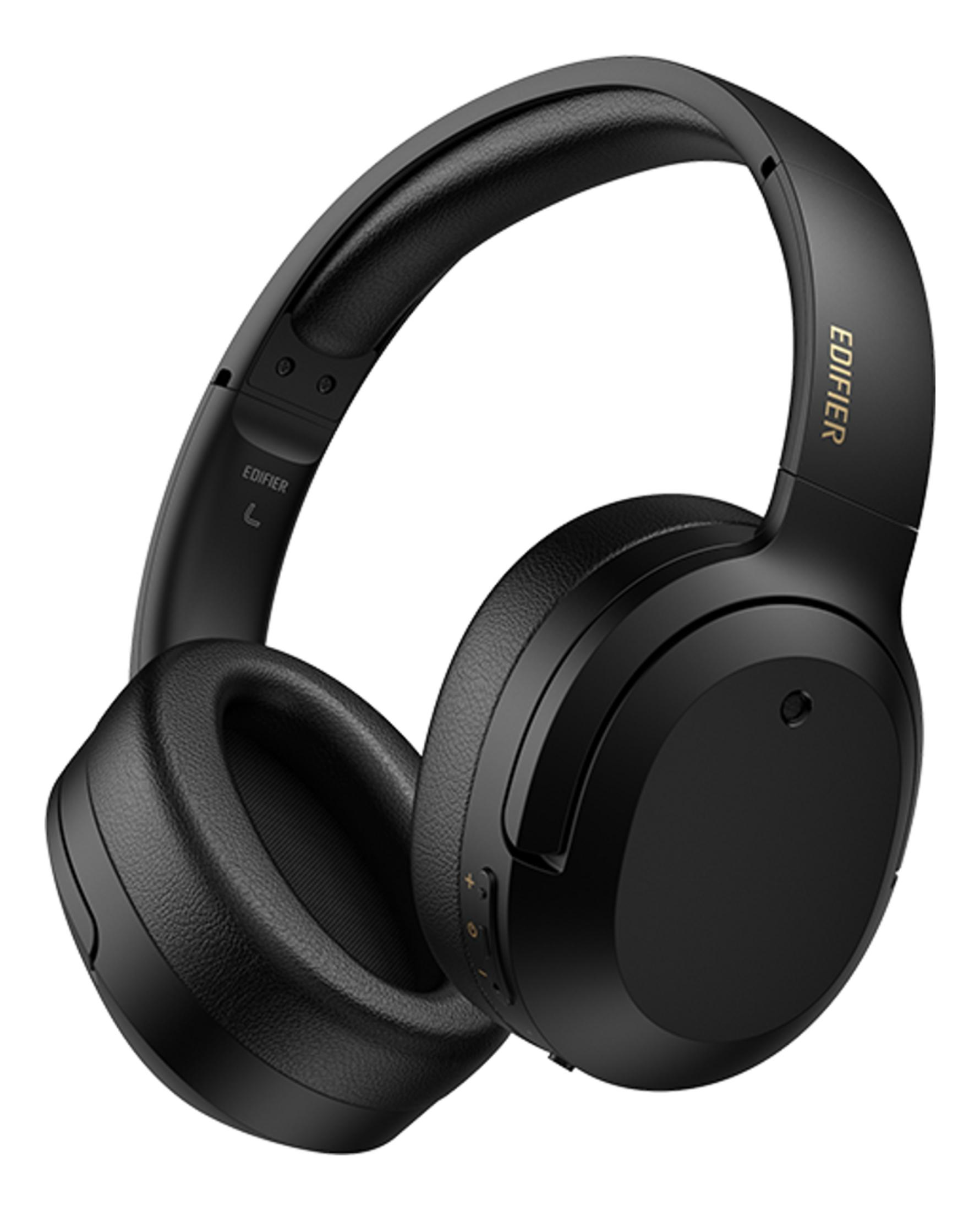 Schwarze Over-Ear-Kopfhörer mit gepolstertem Bügel und Ohrmuscheln.