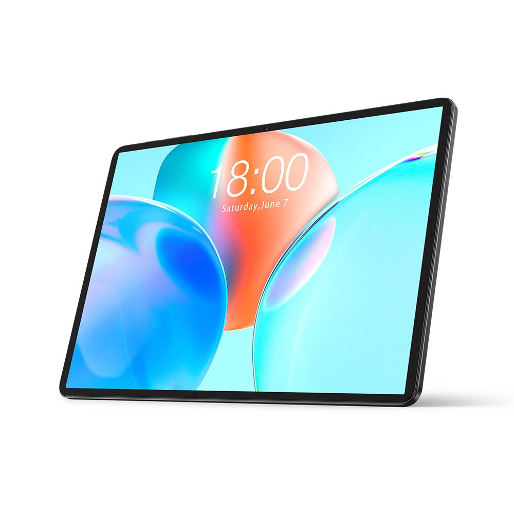 Siyah bir tablet renkli ekranda 18:00 ve 7 Haziran Cumartesi gösteriyor.