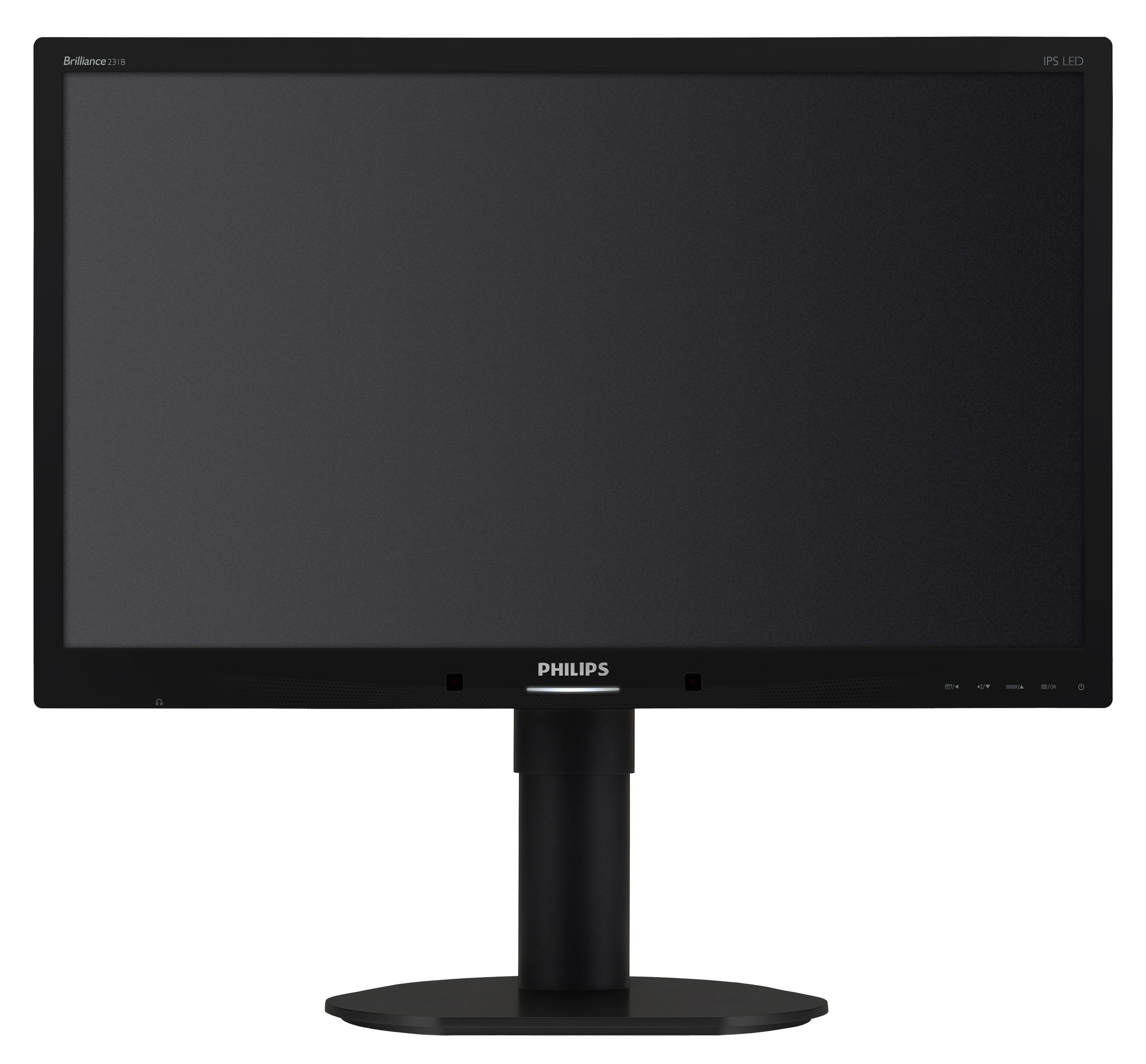 Un monitor Philips nero con Brilliance 231B e IPS LED.