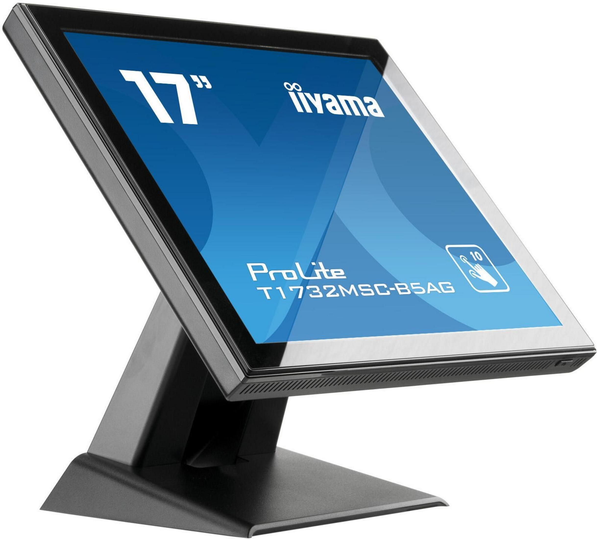 17-calowy monitor iiyama ProLite z ikoną ekranu dotykowego i etykietą.