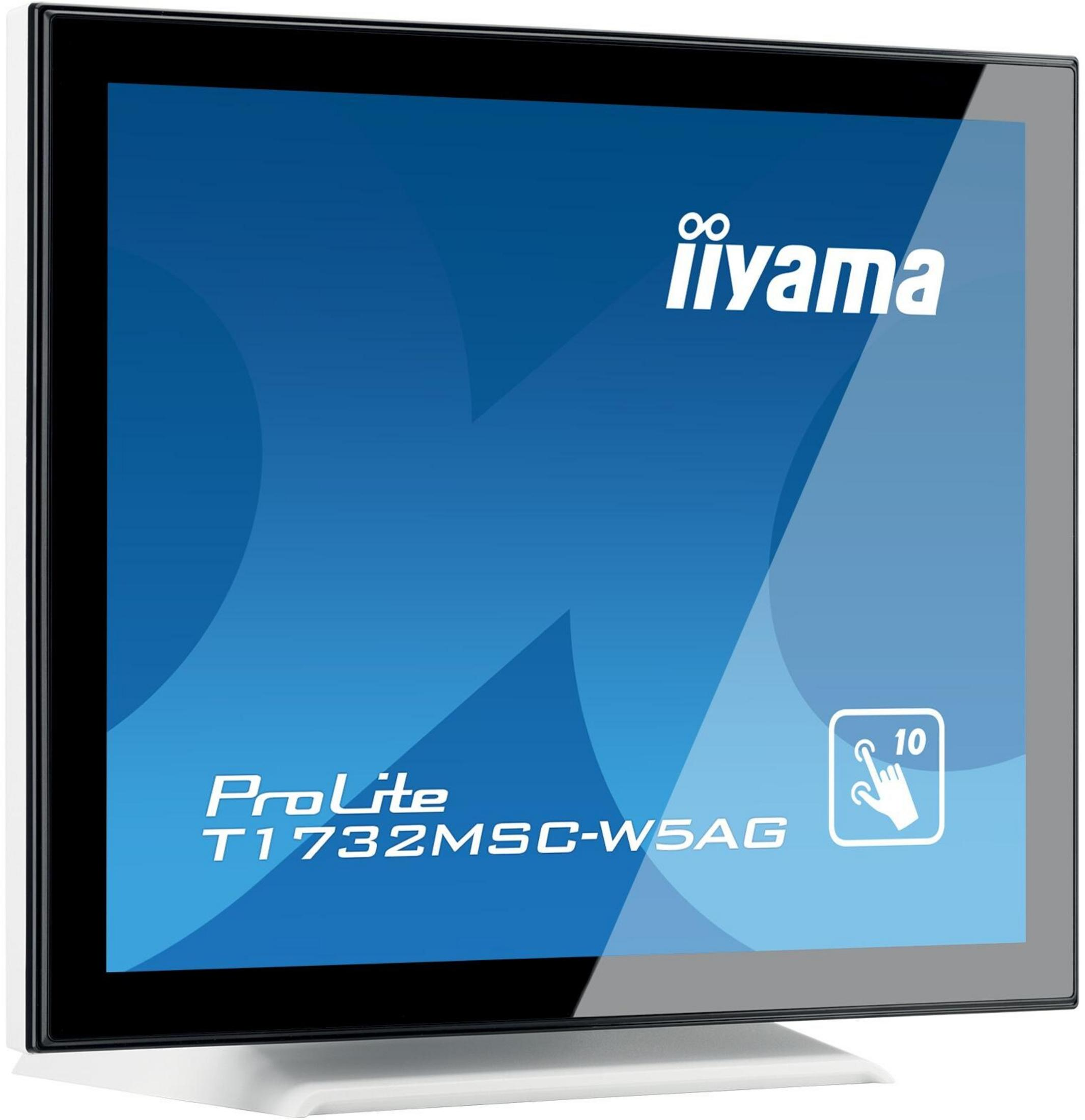 Monitor z logo Iiyama i tekstem ProLite T1732MSC-W5AG.
