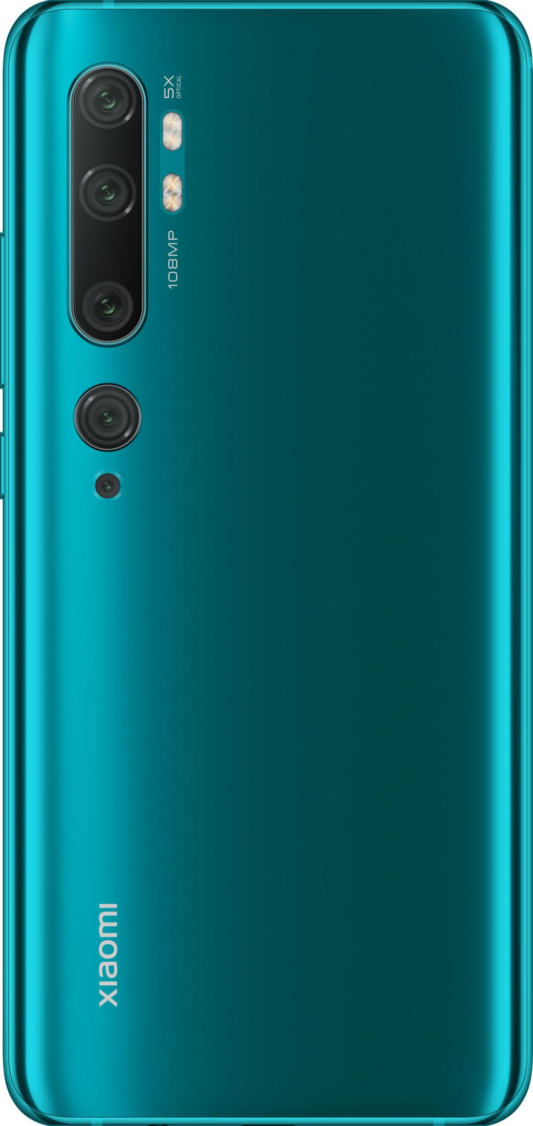 Tył turkusowego smartfona z aparatem 108MP i logo Xiaomi.