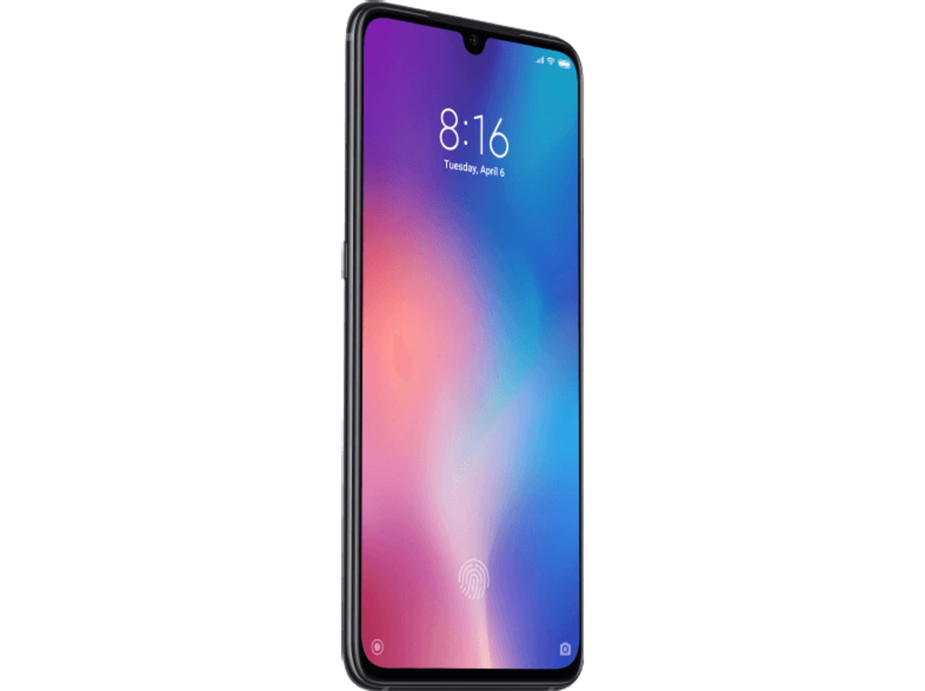 Smartfon z gradientowym tłem wyświetla godzinę 8:16 i czujnik linii papilarnych.