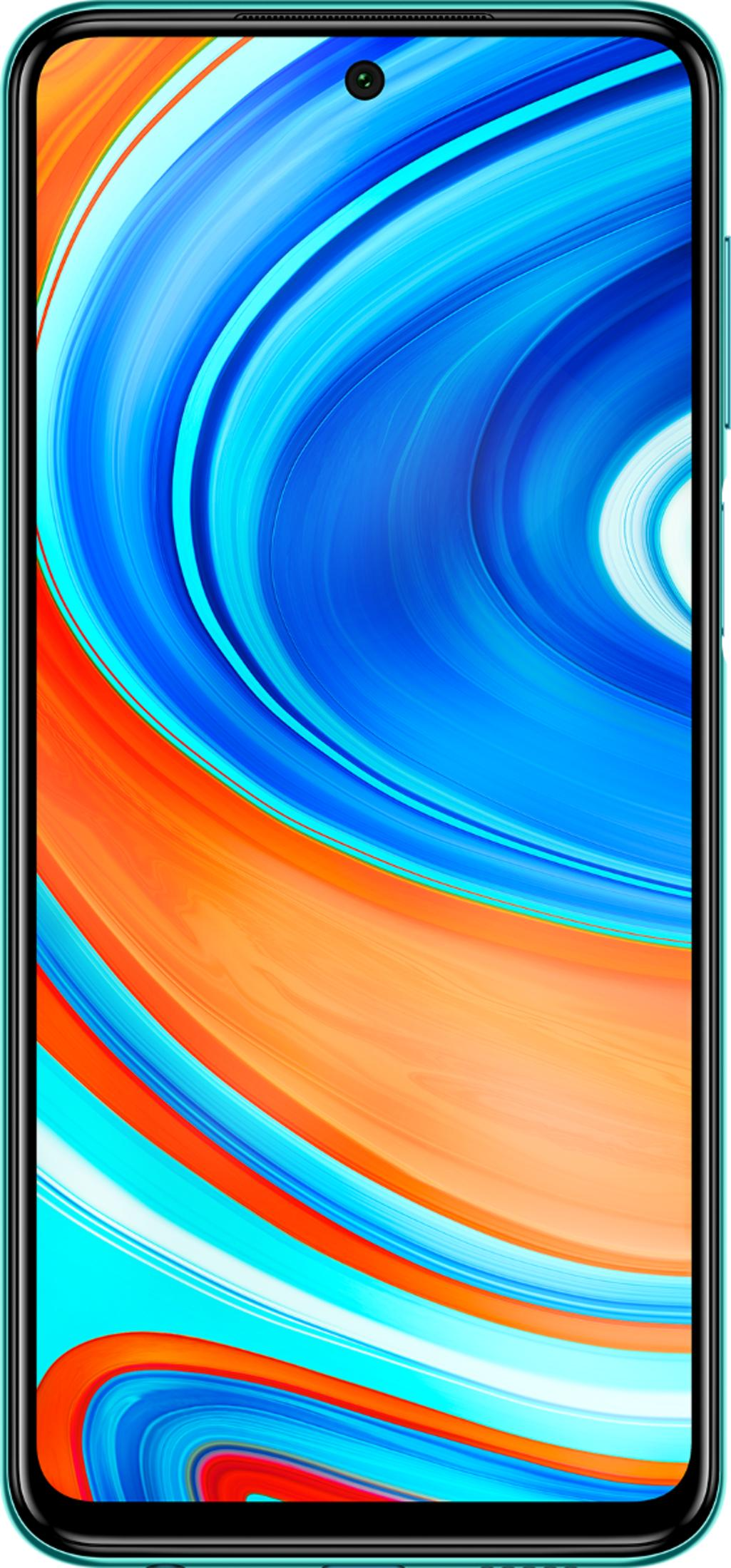 Ein Smartphone mit einem bunten, abstrakten Hintergrund aus blauen und orangen Wirbeln.