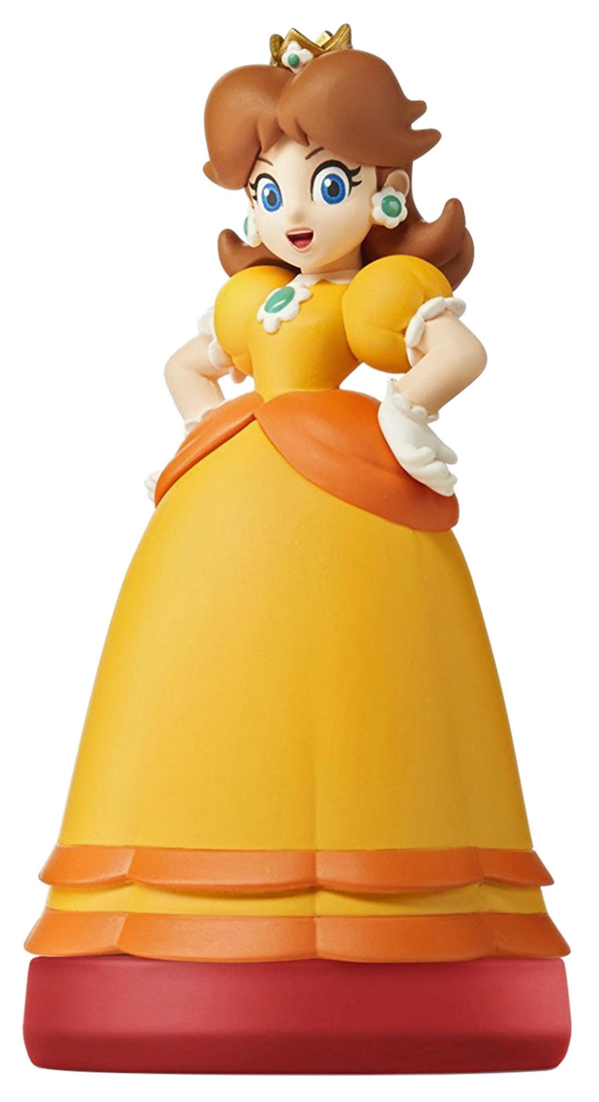 Prinzessin Daisy-Figur in gelbem Kleid mit orangefarbenen Akzenten und Krone.