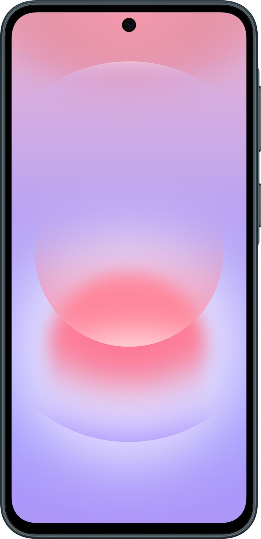 Un smartphone affichant un dégradé de violet à rose sur son écran.