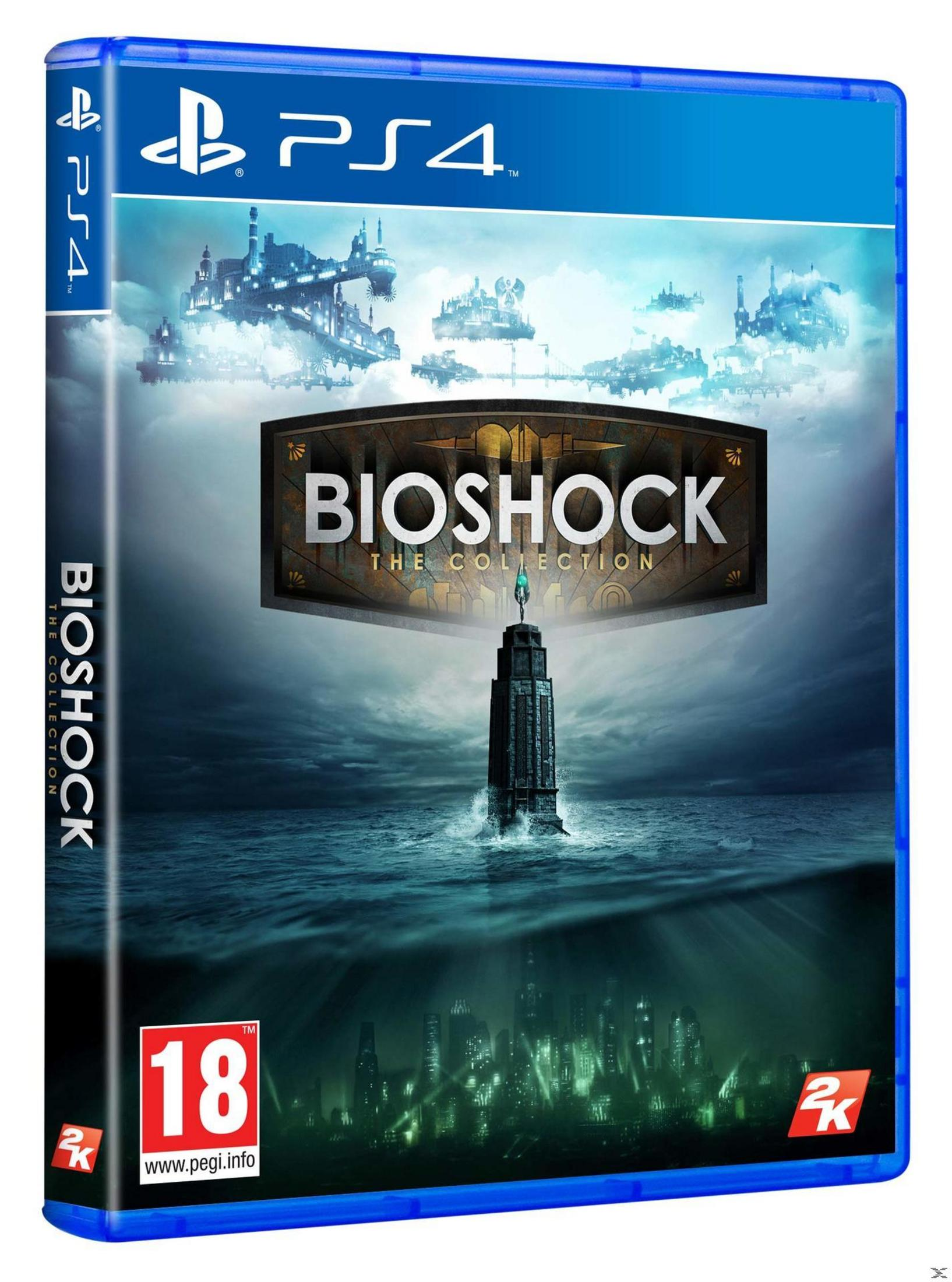 Boîtier de jeu PS4 : Bioshock Collection avec un phare dans la mer et une cité flottante.