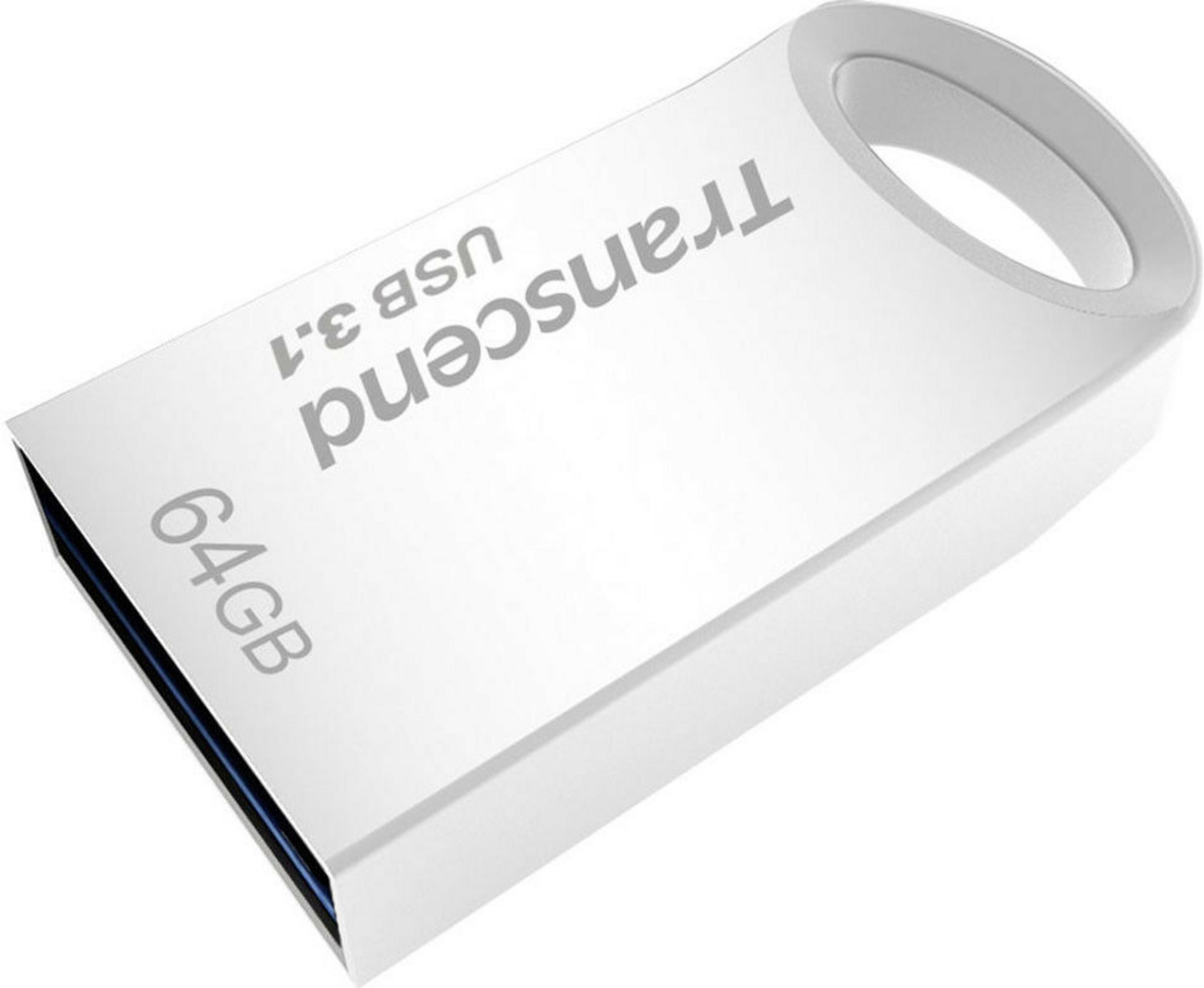 Weißer USB-Stick mit 64 GB Speicher und USB 3.1.