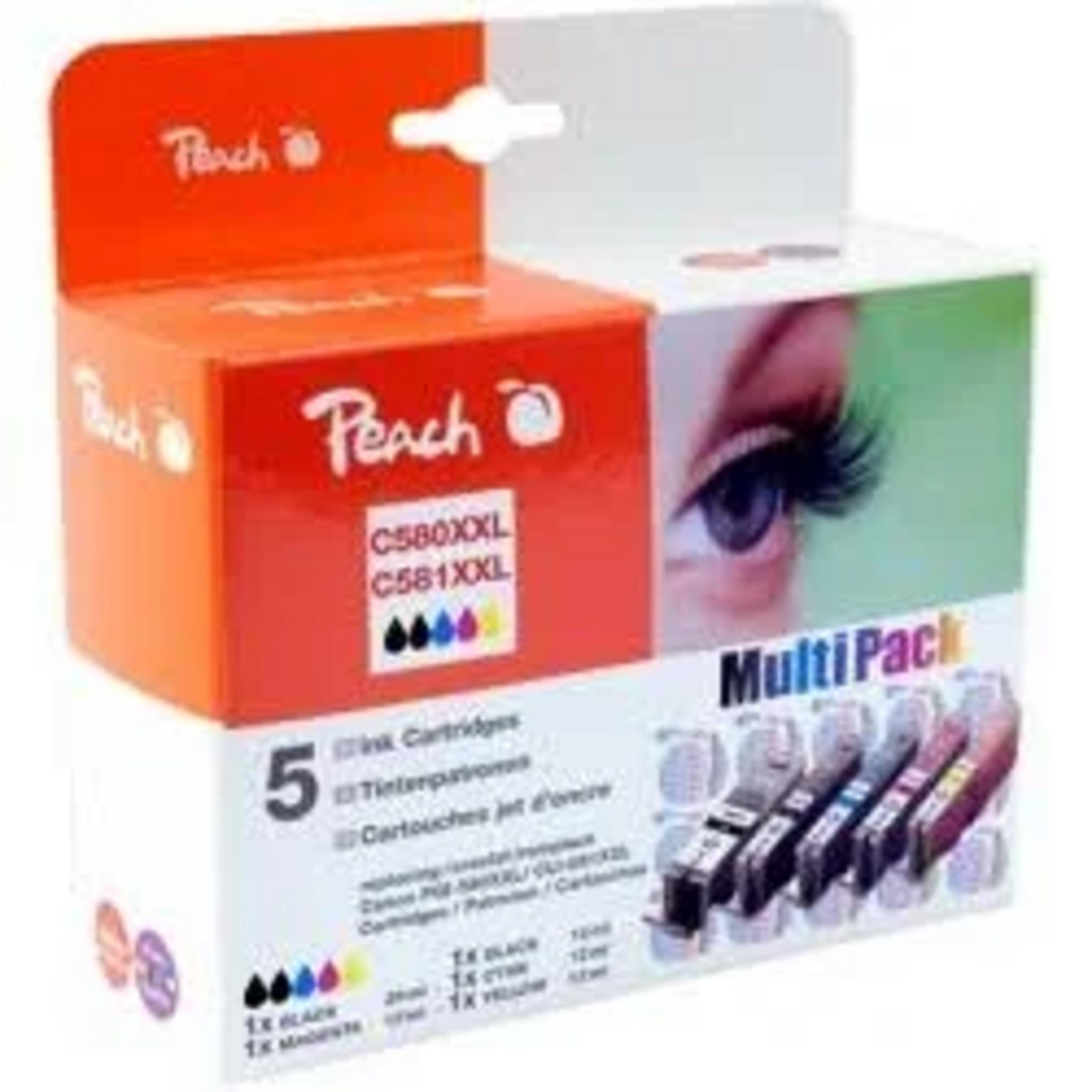 Multipack di cartucce d'inchiostro Peach con occhio e testo "Multi Pack".