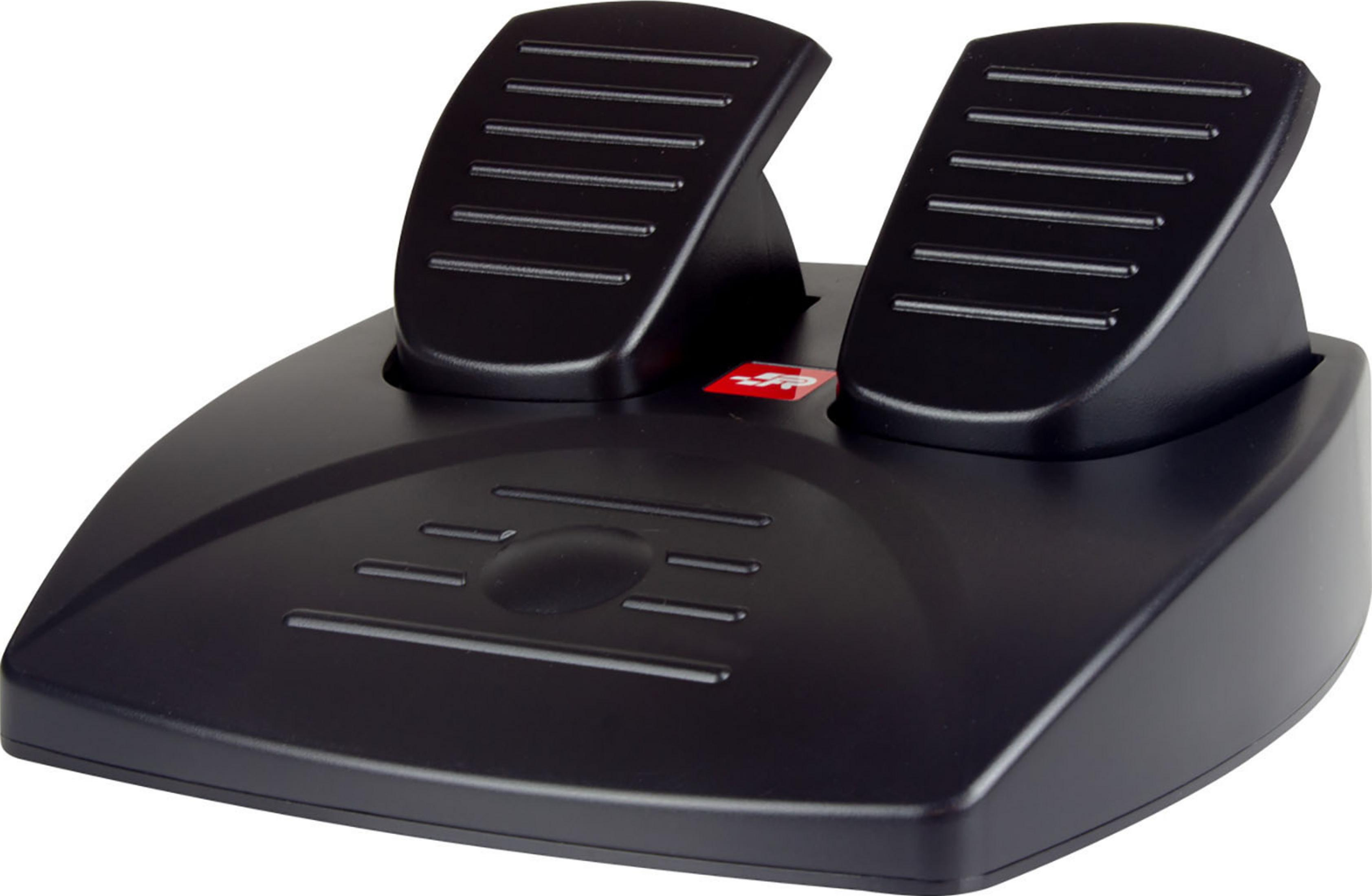Set de pedales negros para juegos con dos pedales y superficies acanaladas.