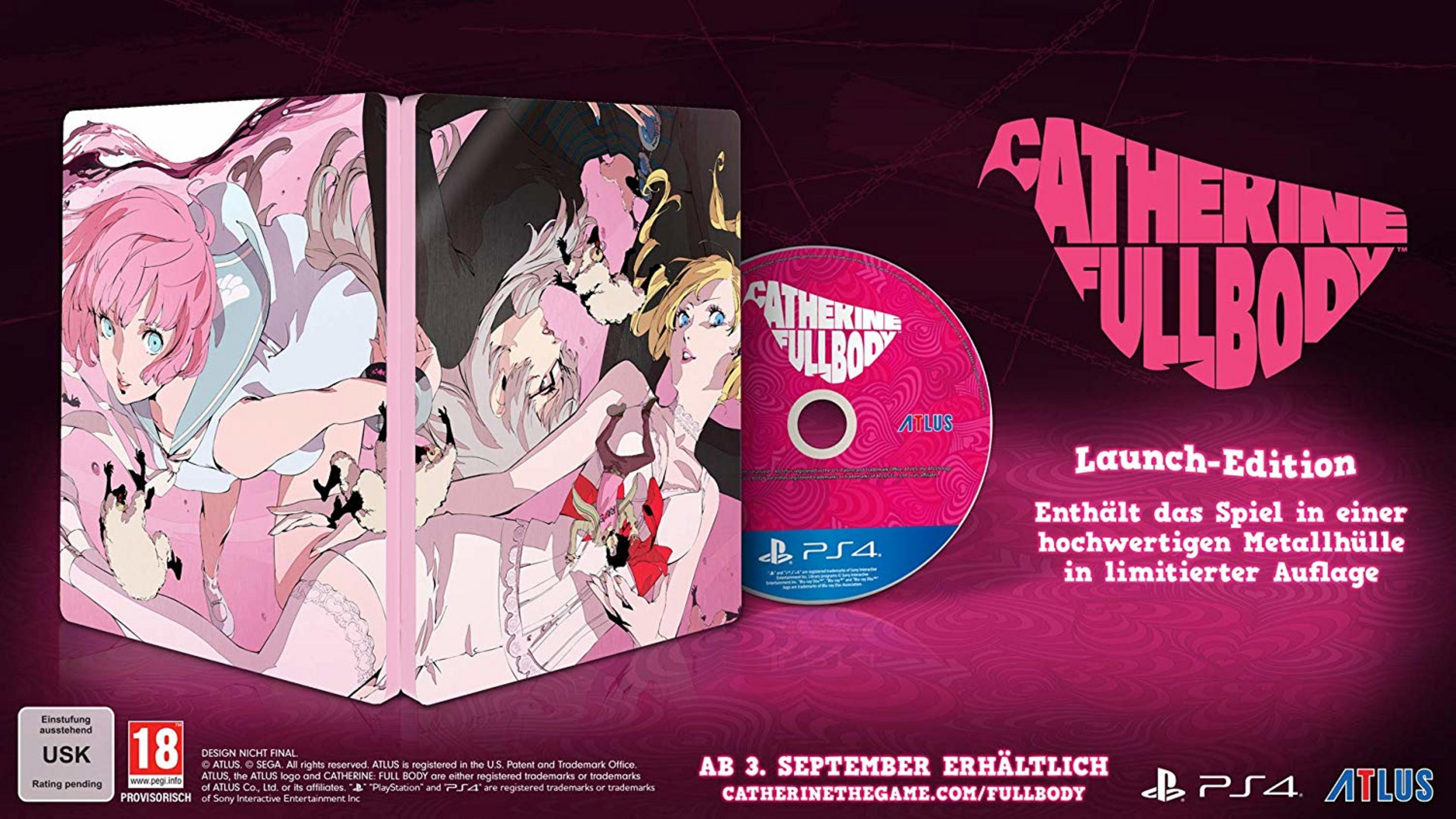 Édition Steelbook Catherine: Fullbody avec disque PS4 et art anime. Édition limitée.