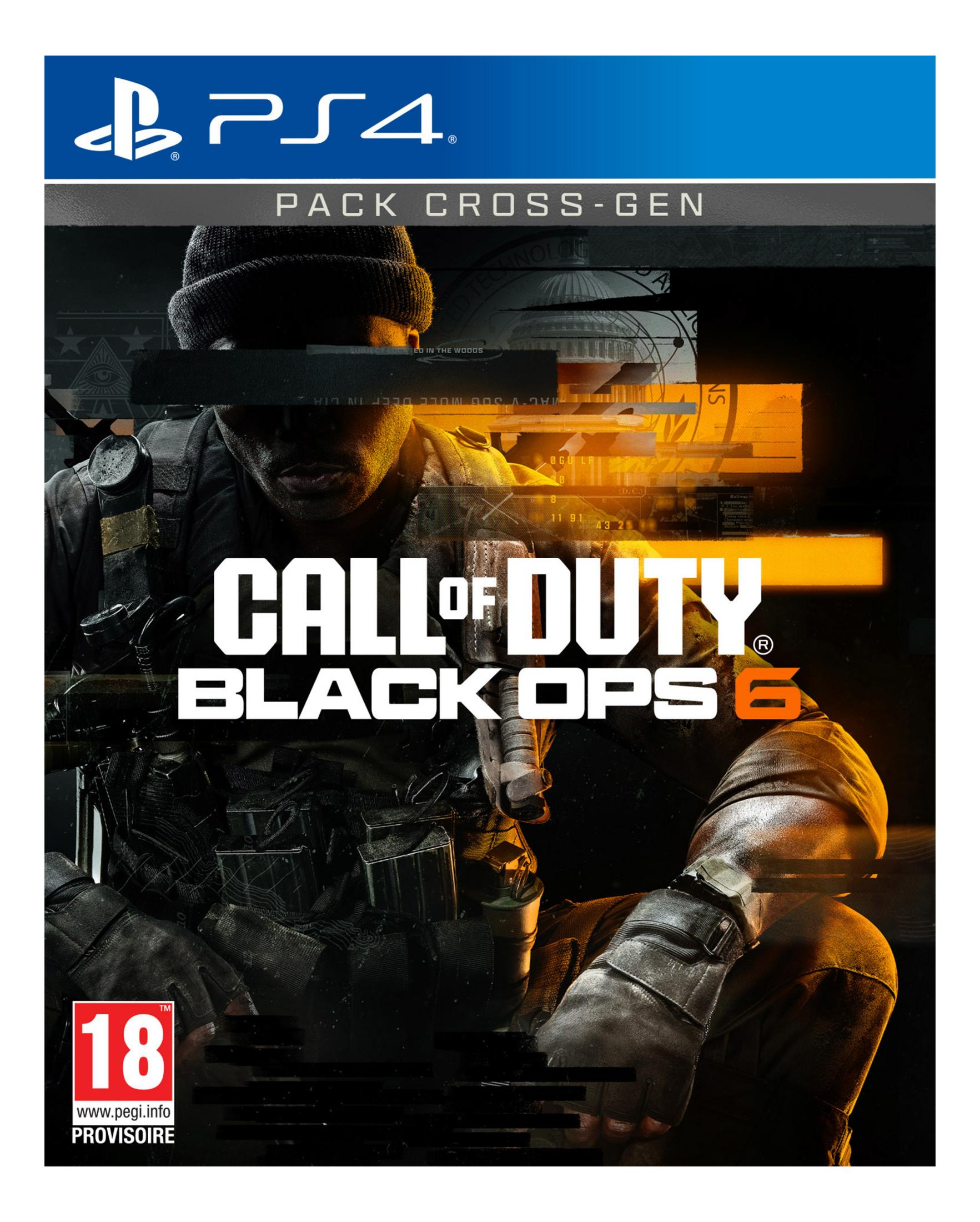 Copertina del gioco Call of Duty: Black Ops 6 per PS4, con soldato e rating PEGI 18.